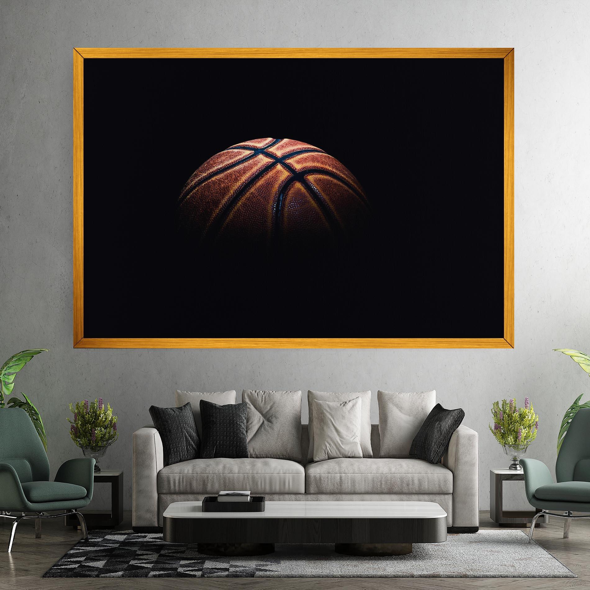 Tablou Canvas Basketball Ball In Dark mockup 7