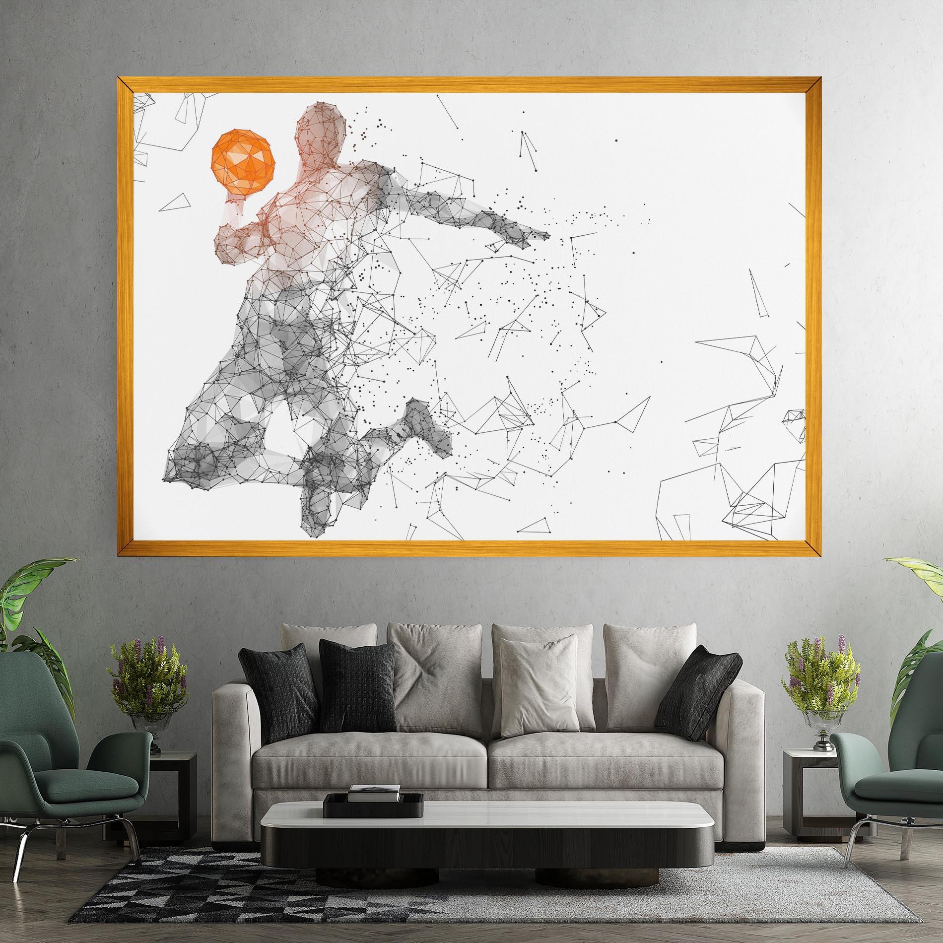 Tablou Canvas Orange Line Basket mockup 7