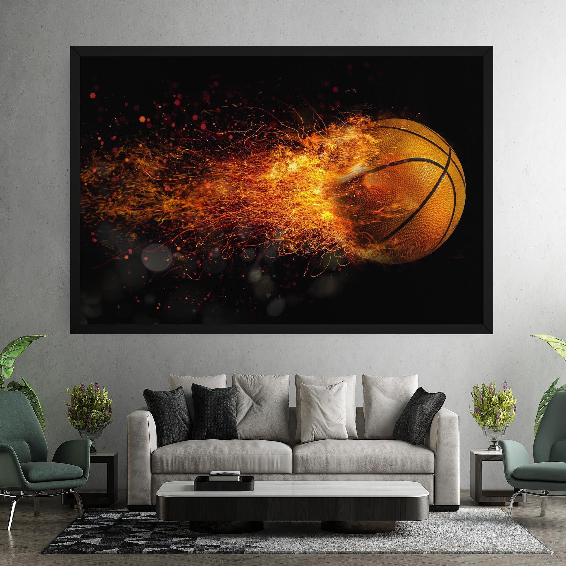 Tablou Canvas Basket Ball Flame mockup 7