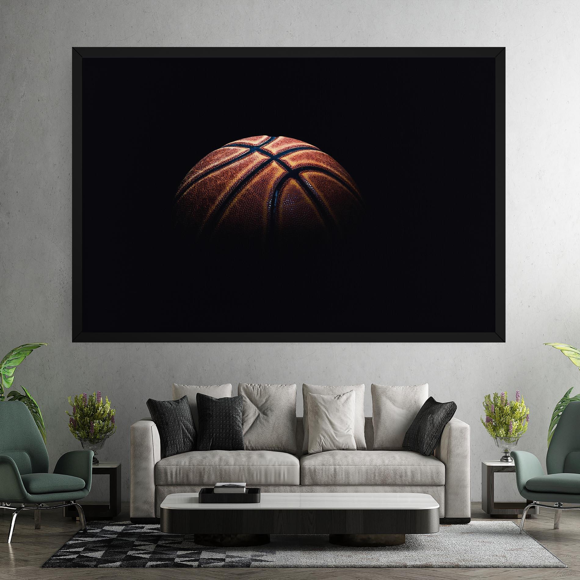 Tablou Canvas Basketball Ball In Dark mockup 7