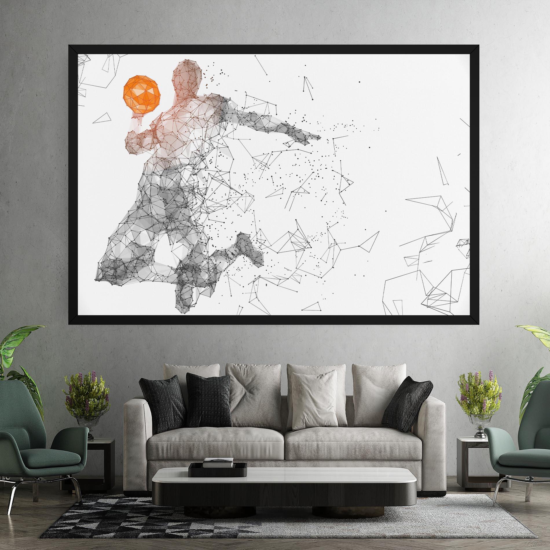 Tablou Canvas Orange Line Basket mockup 7