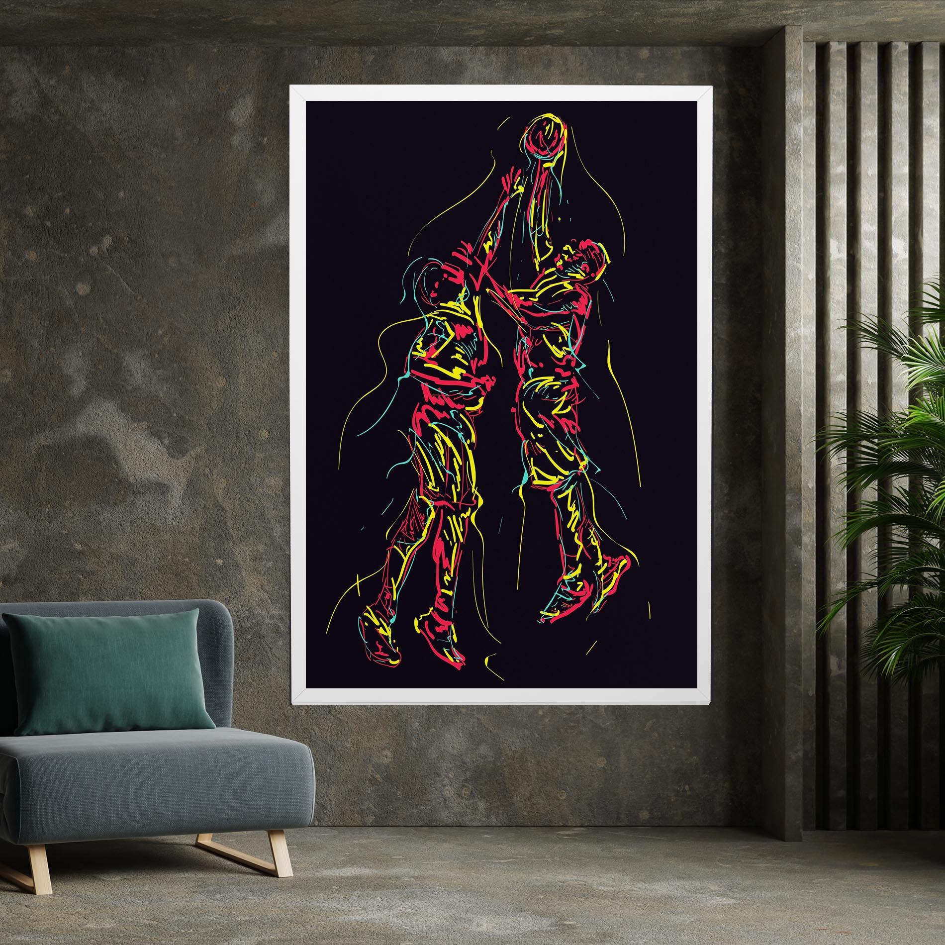 Tablou Canvas Basket Line Jump mockup 7