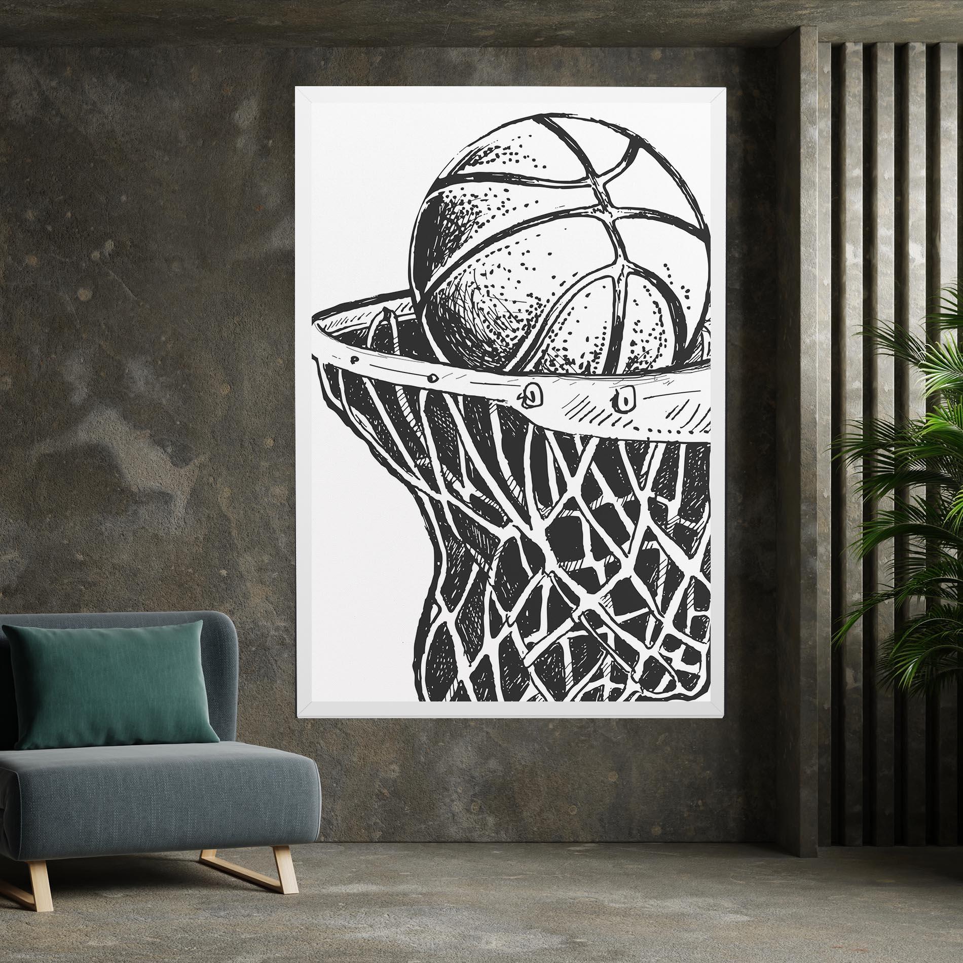 Tablou Canvas Basketball Grey Hoop mockup 7