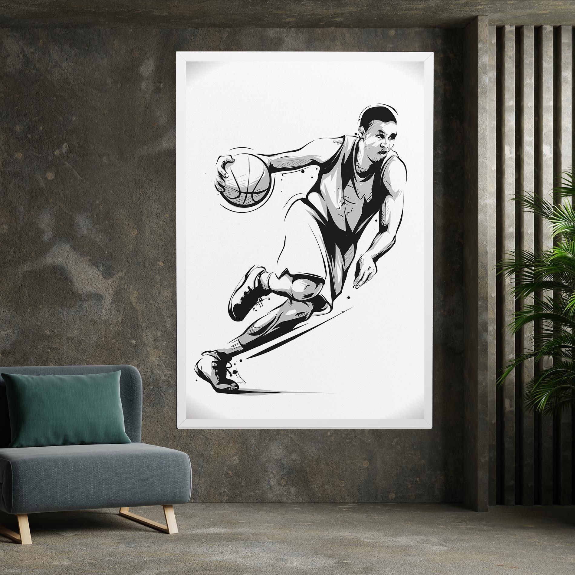 Tablou Canvas Basketball Player Line mockup 7