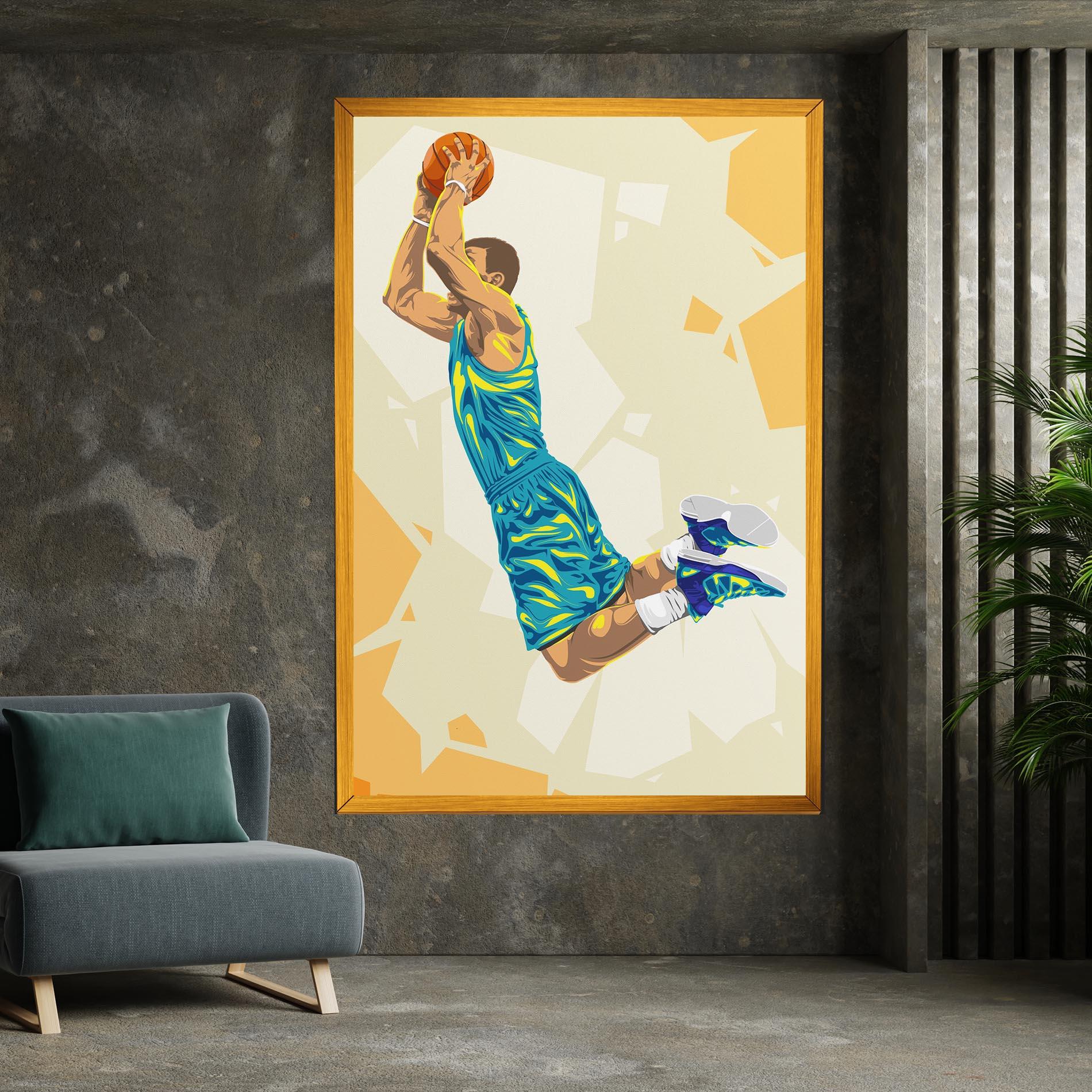 Tablou Canvas Basketball Dunk Pose mockup 7