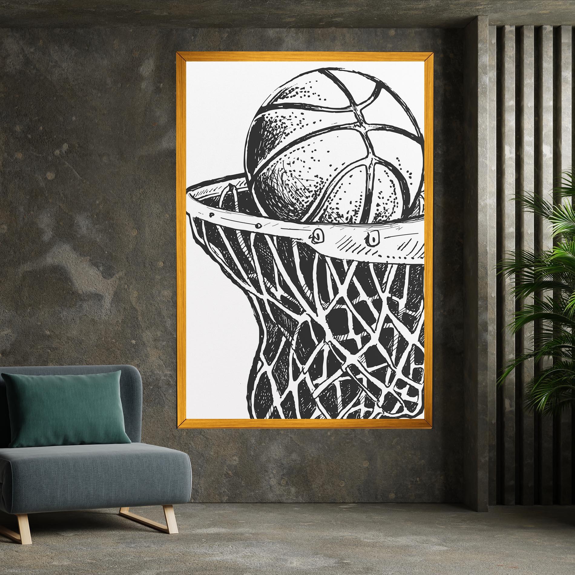 Tablou Canvas Basketball Grey Hoop mockup 7