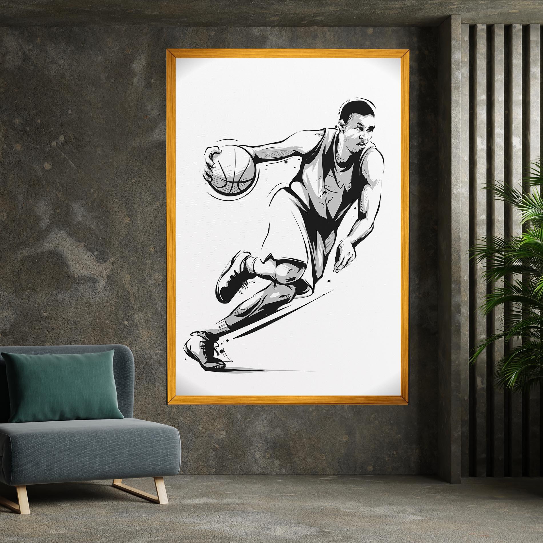 Tablou Canvas Basketball Player Line mockup 7