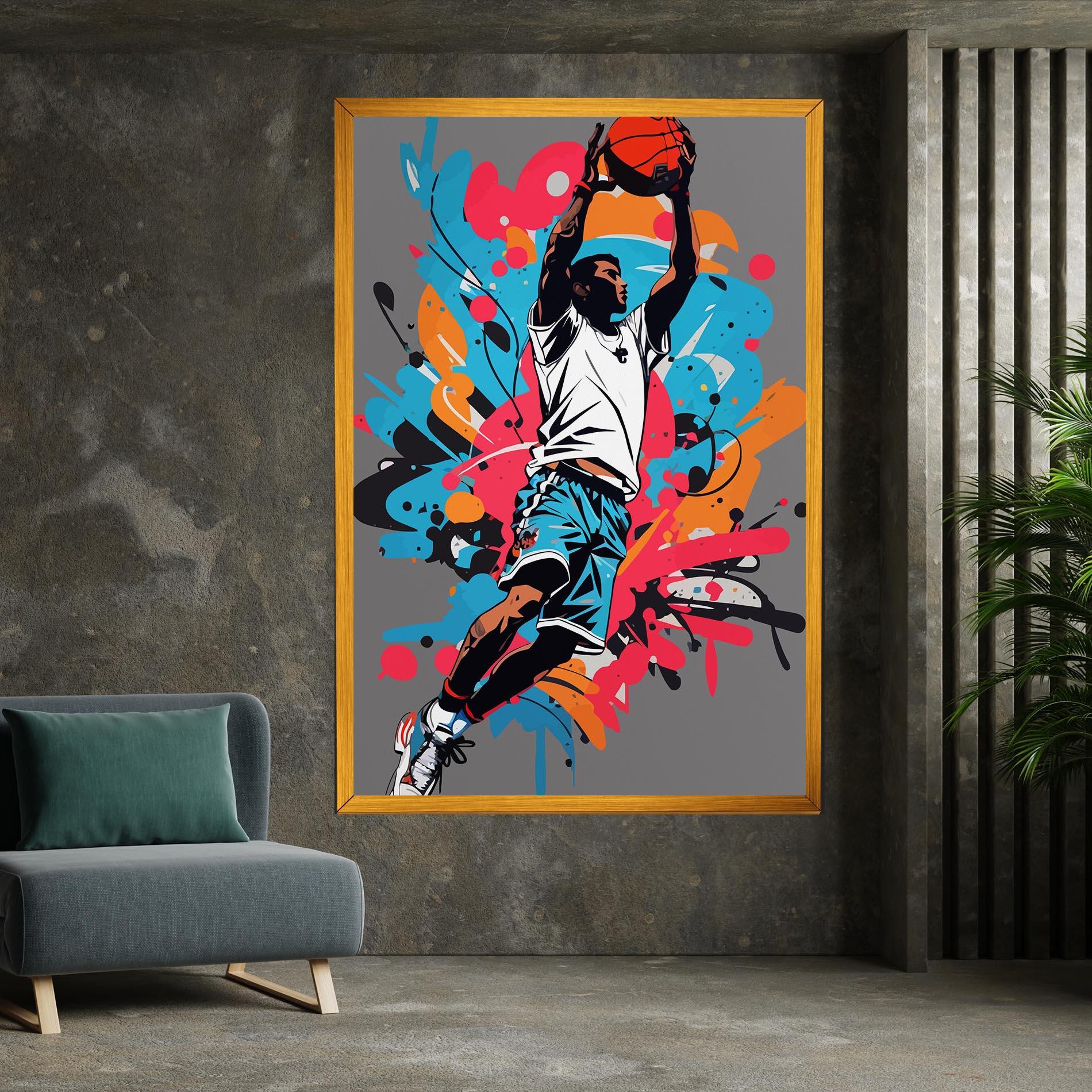 Tablou Canvas Blue Red Basket mockup 7