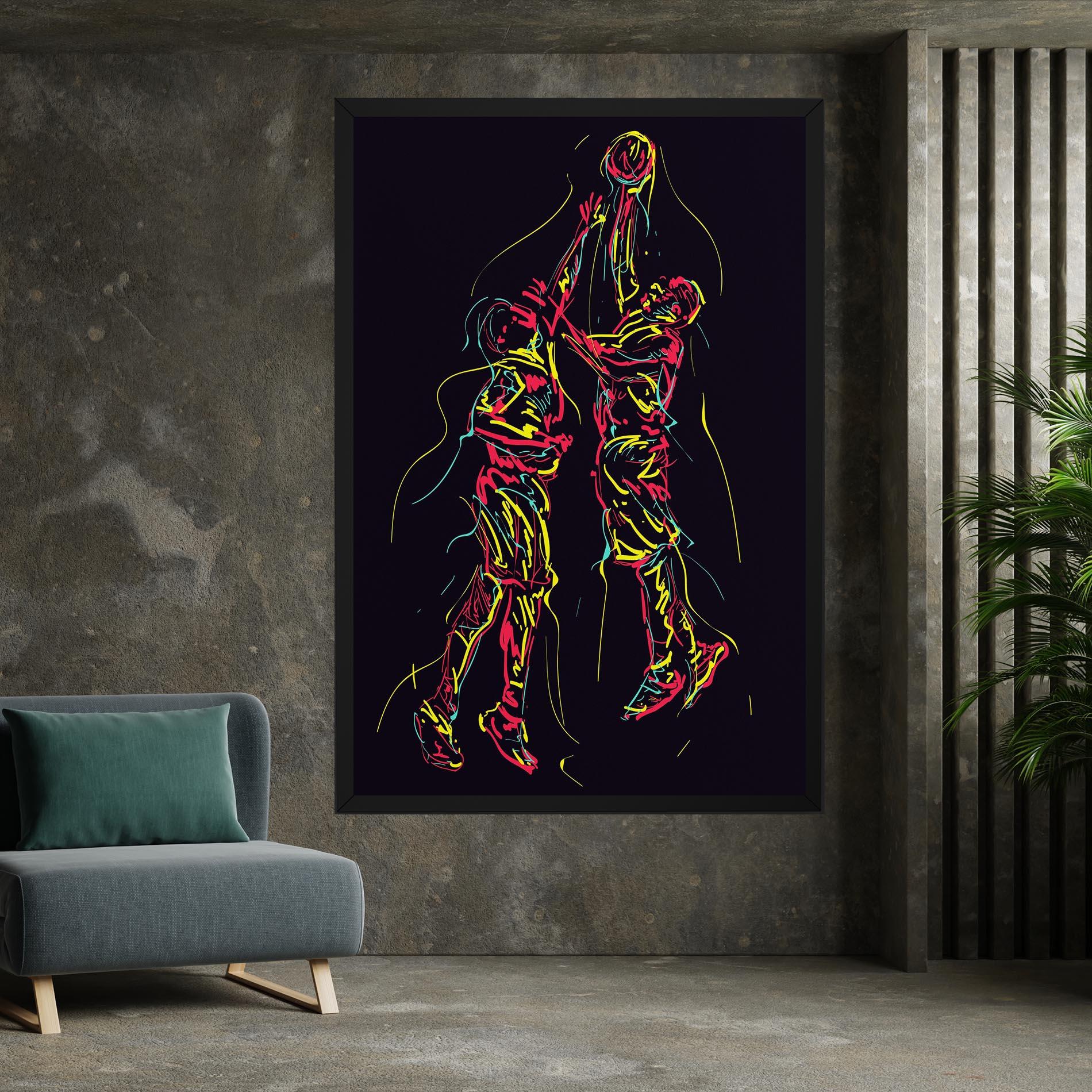 Tablou Canvas Basket Line Jump mockup 7