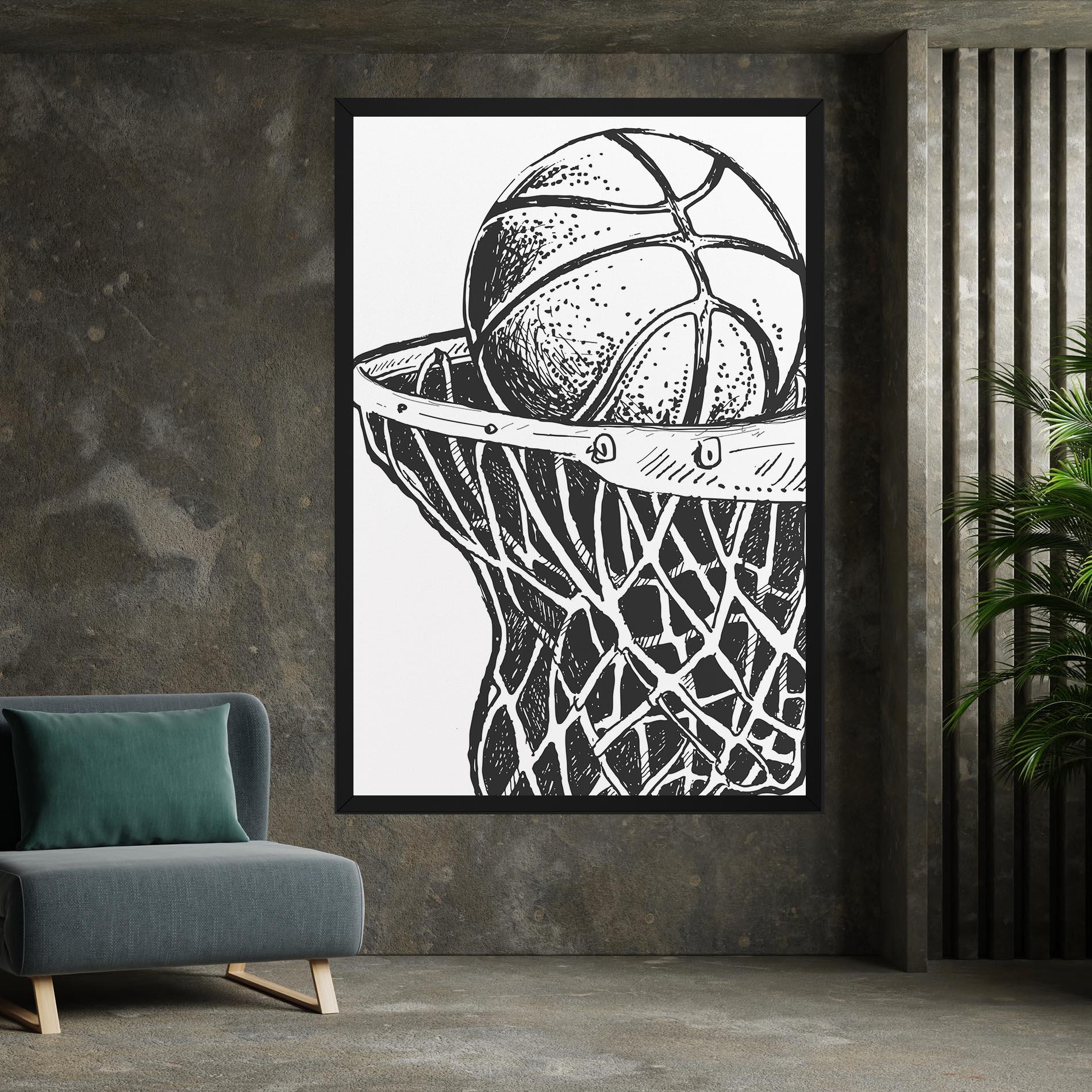Tablou Canvas Basketball Grey Hoop mockup 7