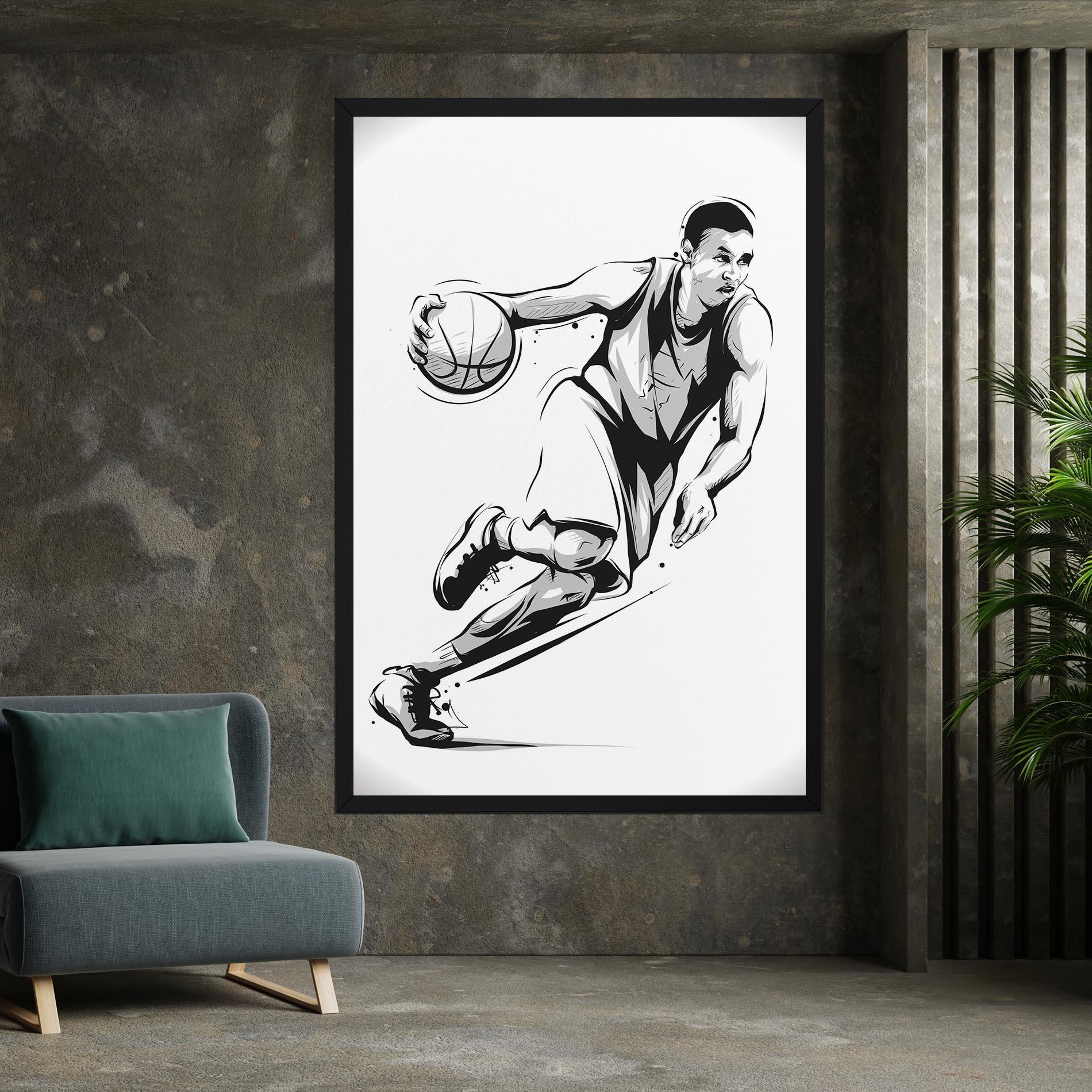Tablou Canvas Basketball Player Line mockup 7