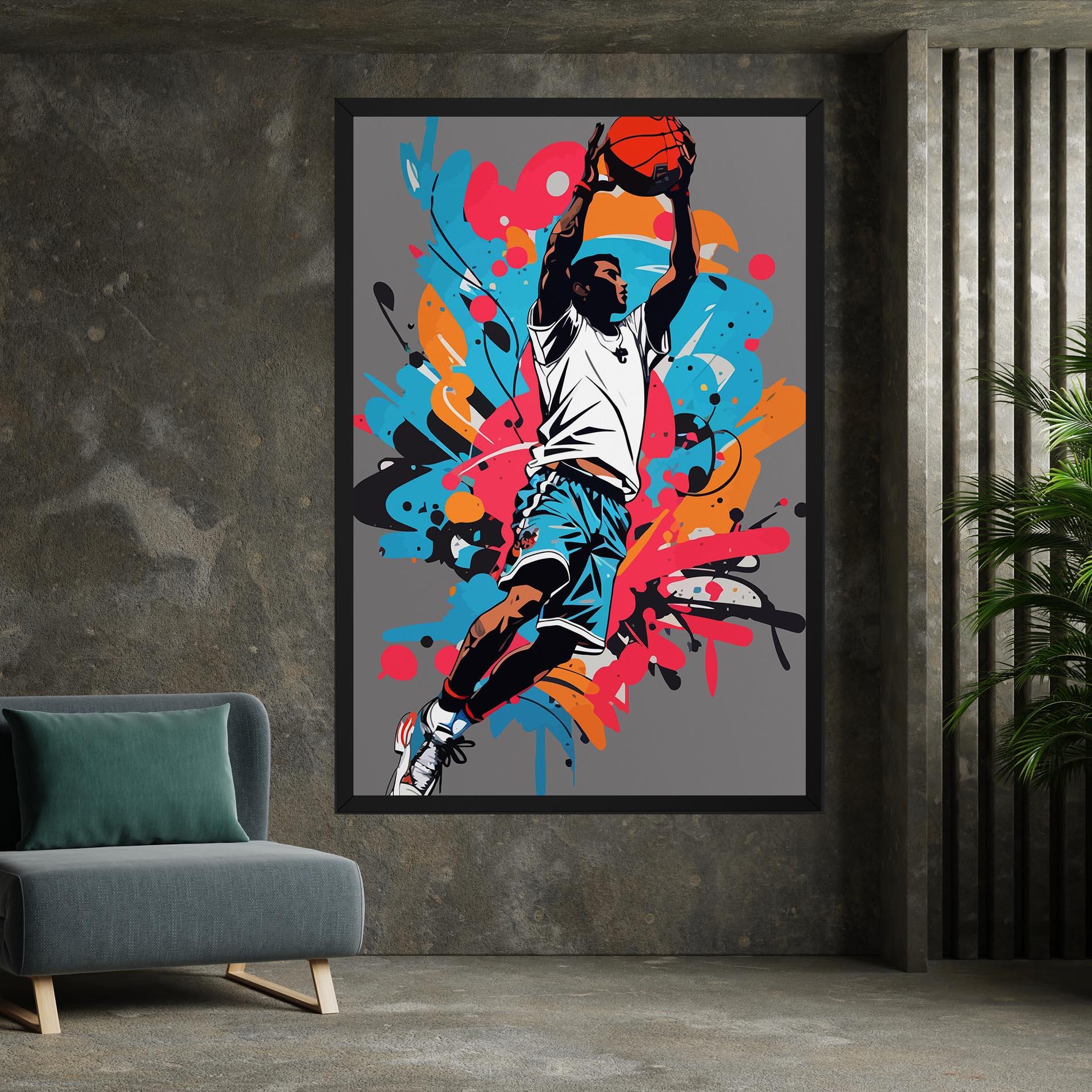 Tablou Canvas Blue Red Basket mockup 7