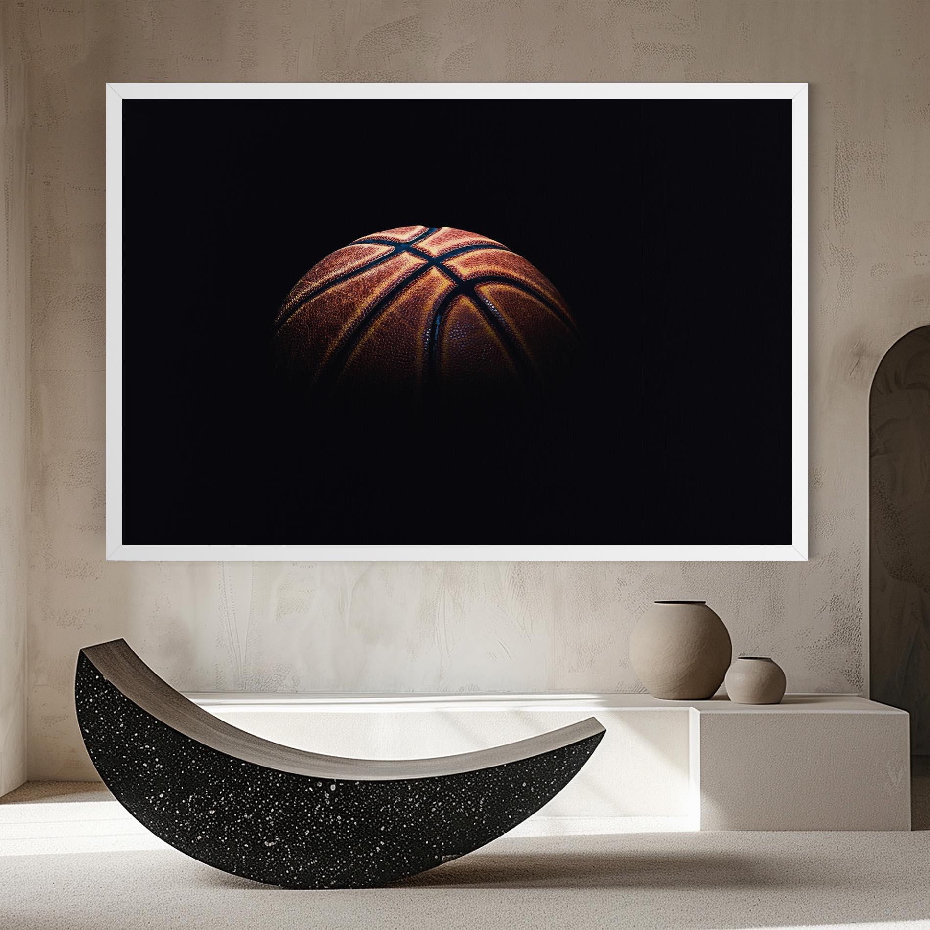 Tablou Canvas Basketball Ball In Dark mockup 8
