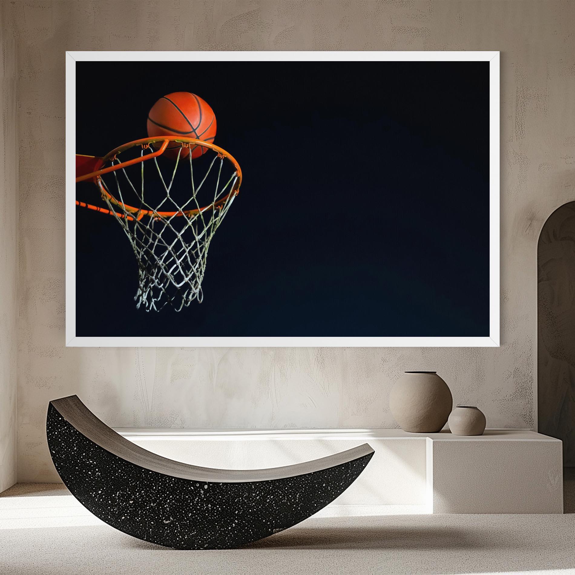 Tablou Canvas Basketball Hoop On Black mockup 8