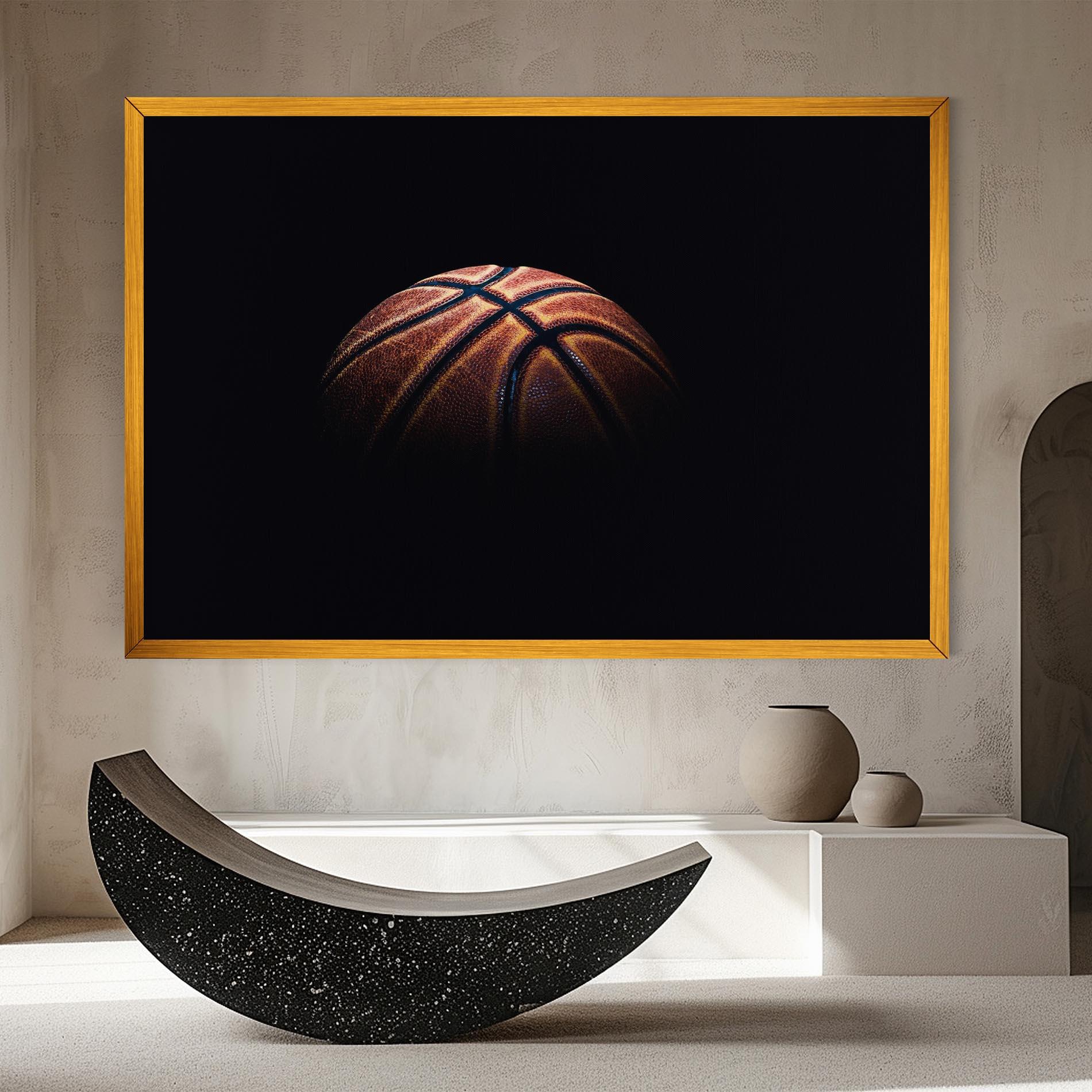 Tablou Canvas Basketball Ball In Dark mockup 8