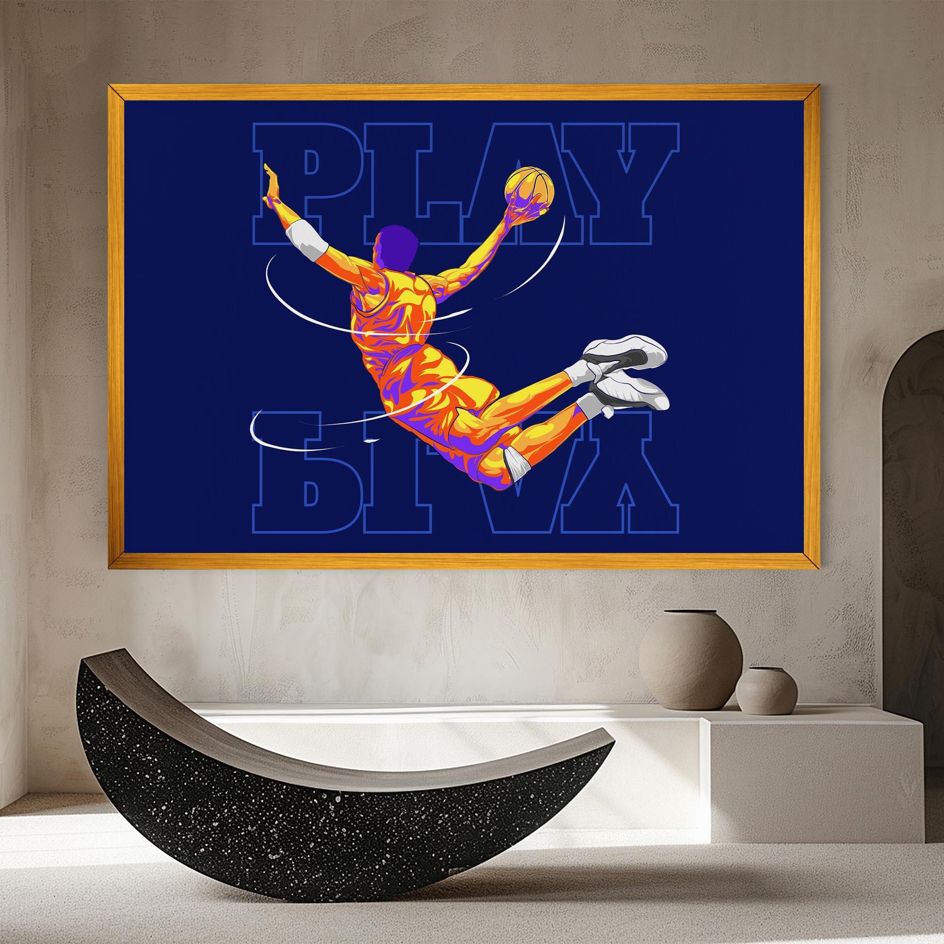 Tablou Canvas Basketball Blue mockup 8