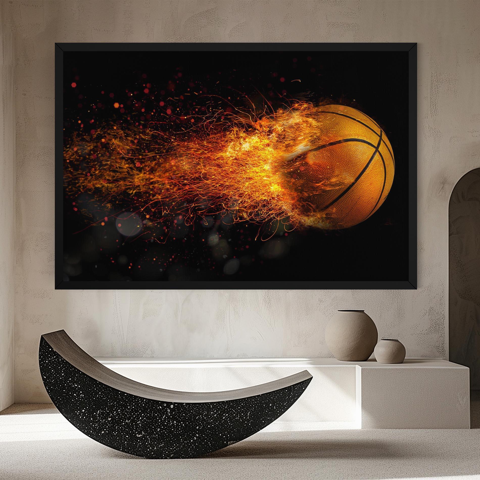 Tablou Canvas Basket Ball Flame mockup 8
