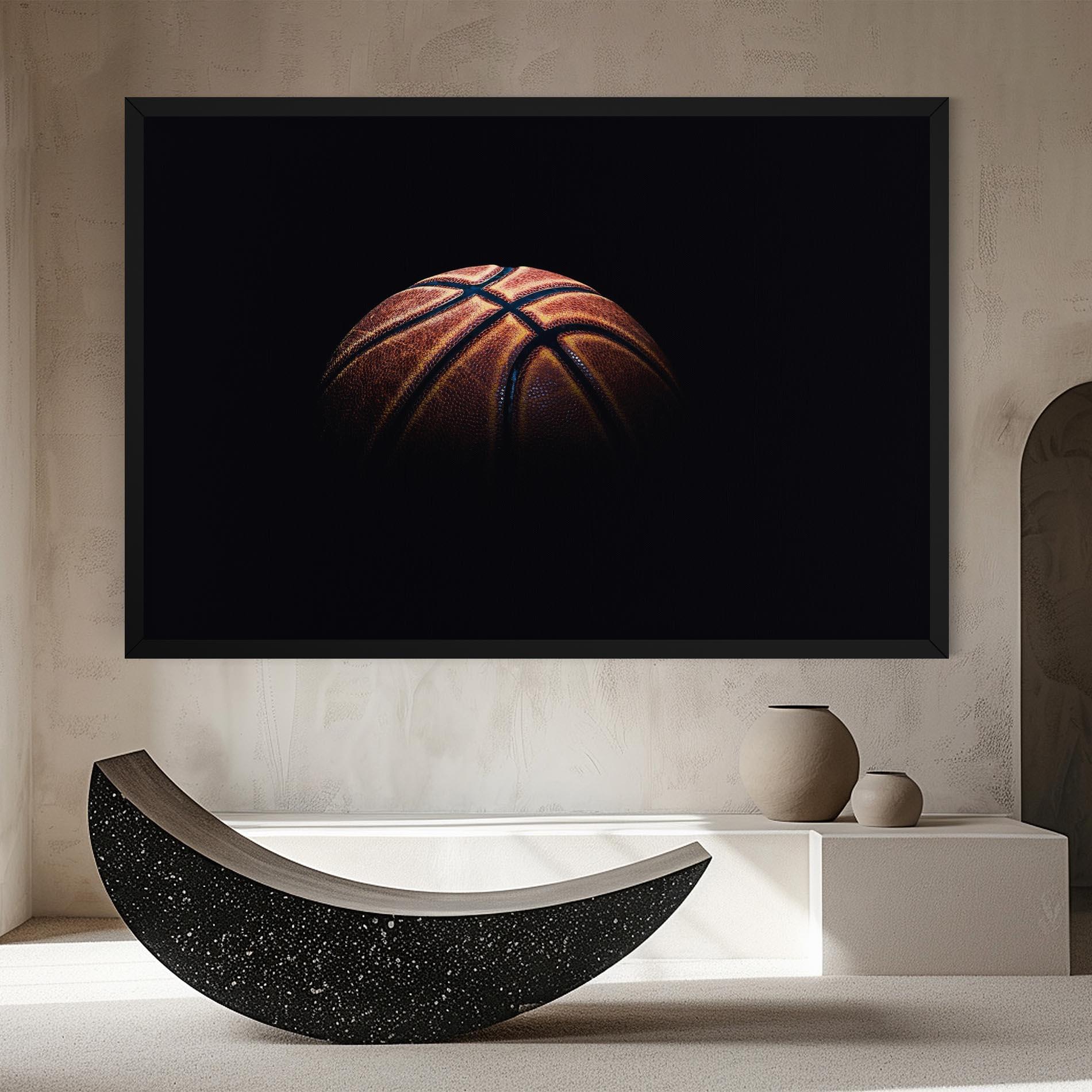 Tablou Canvas Basketball Ball In Dark mockup 8
