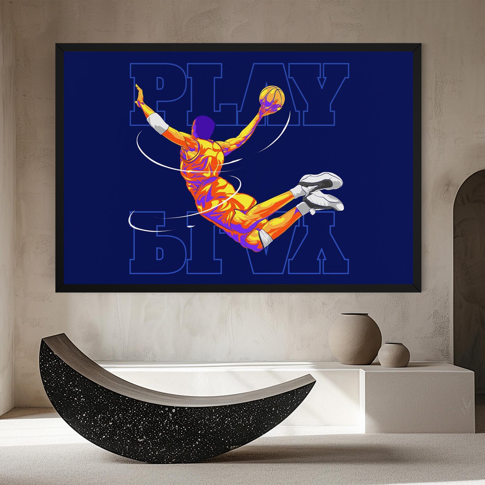 Tablou Canvas Basketball Blue mockup 8