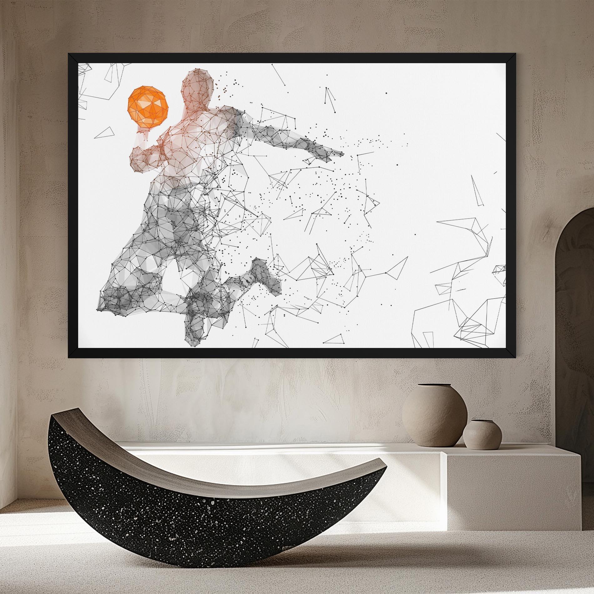 Tablou Canvas Orange Line Basket mockup 8