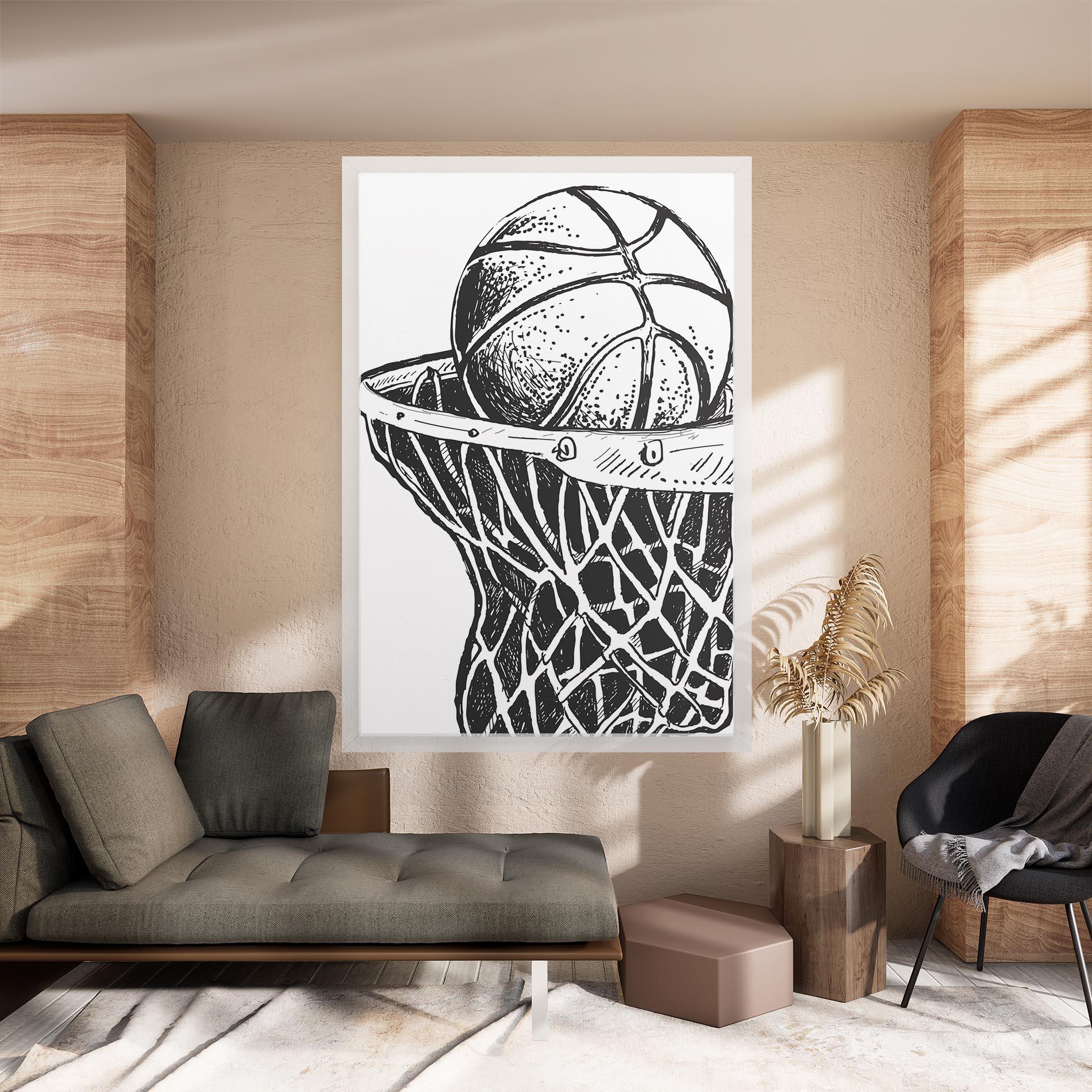 Tablou Canvas Basketball Grey Hoop mockup 8