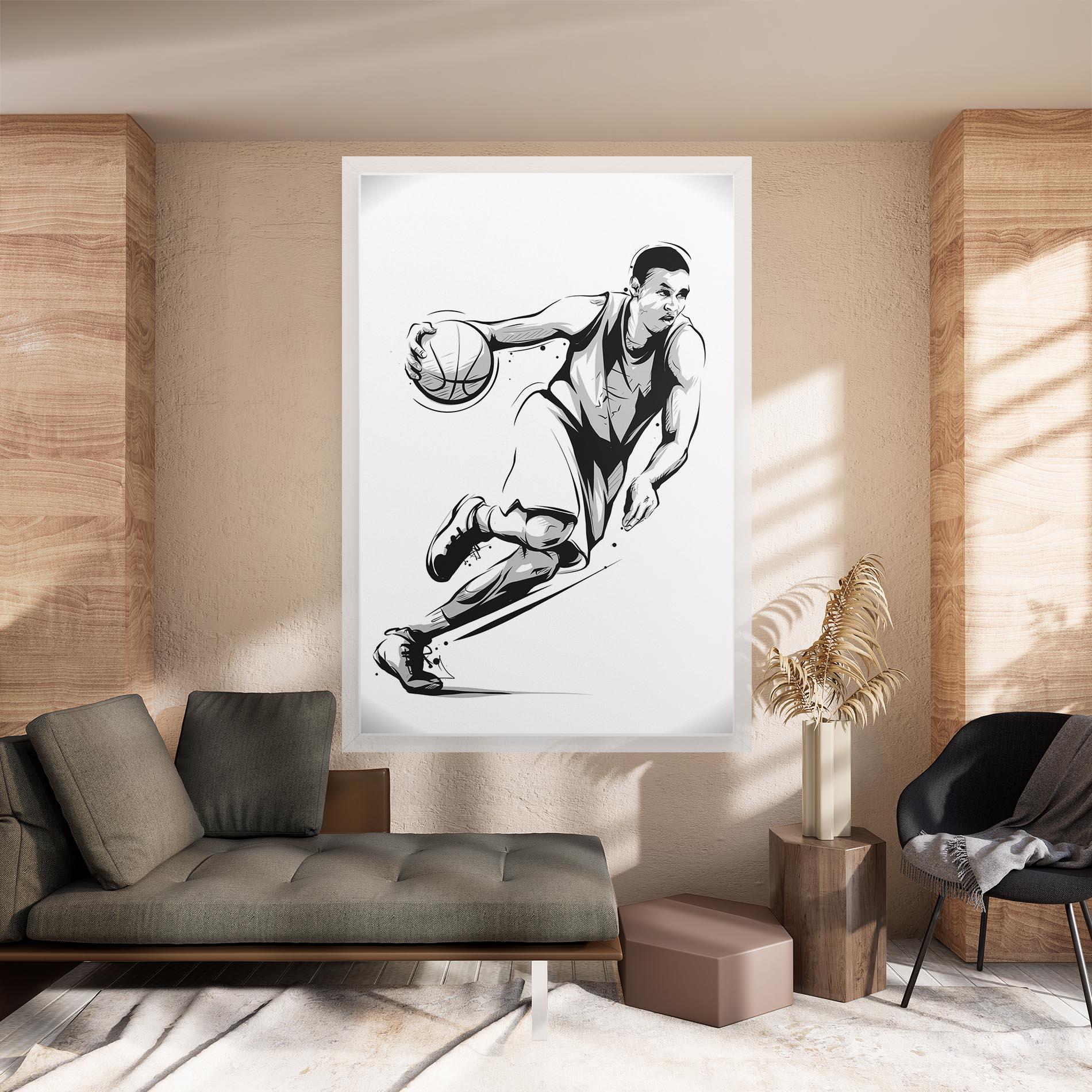 Tablou Canvas Basketball Player Line mockup 8