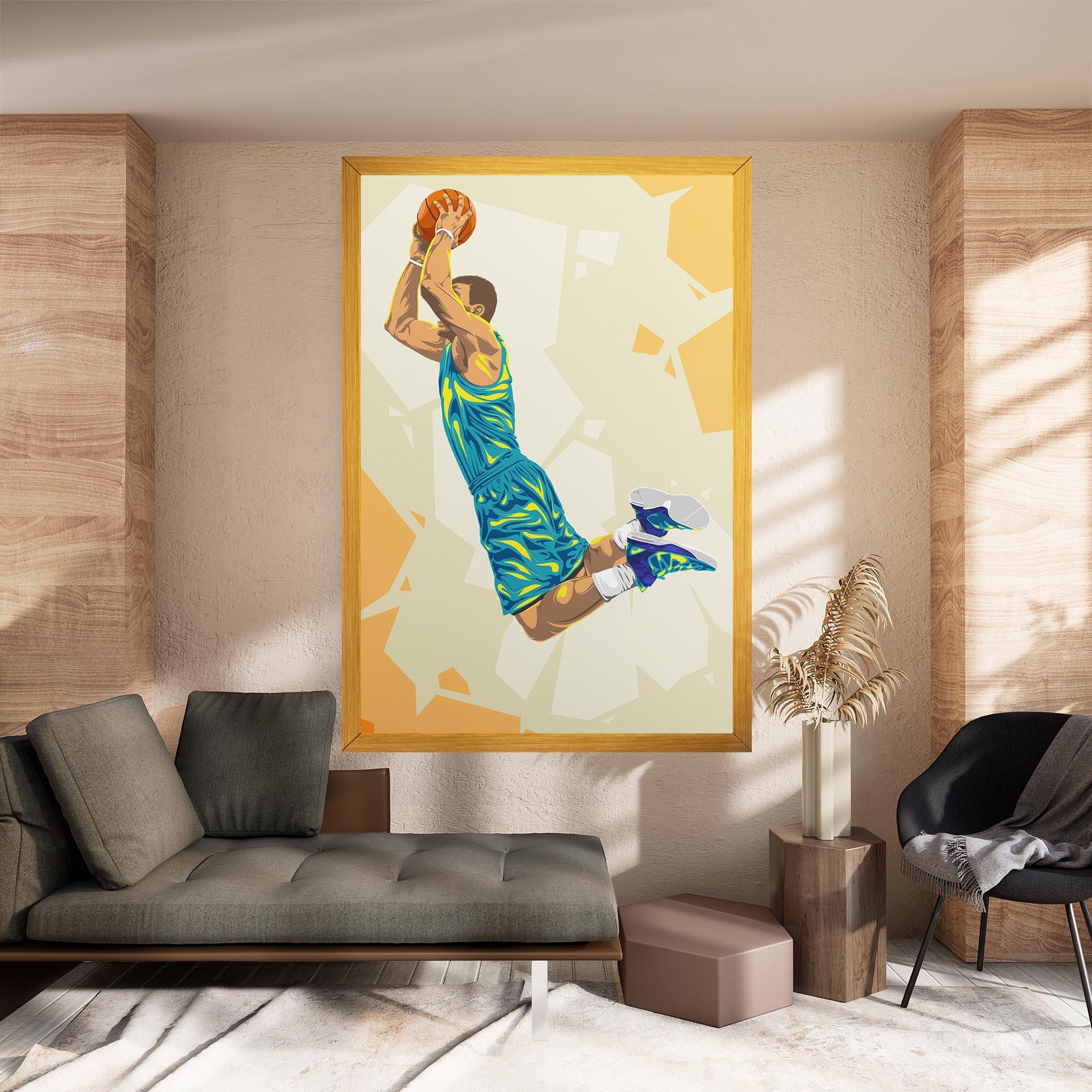 Tablou Canvas Basketball Dunk Pose mockup 8