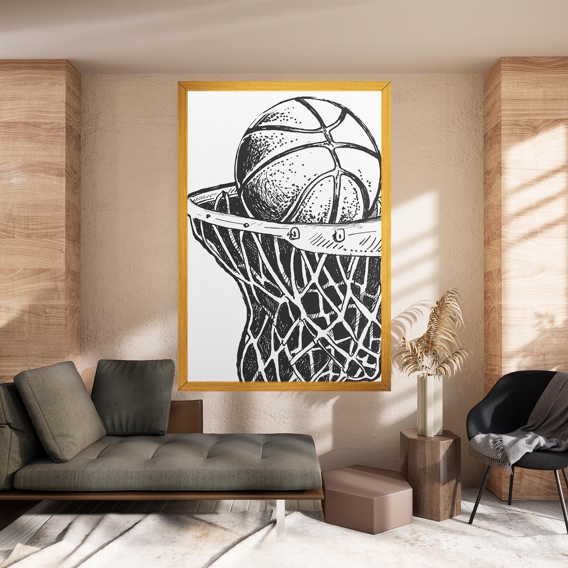 Tablou Canvas Basketball Grey Hoop mockup 8