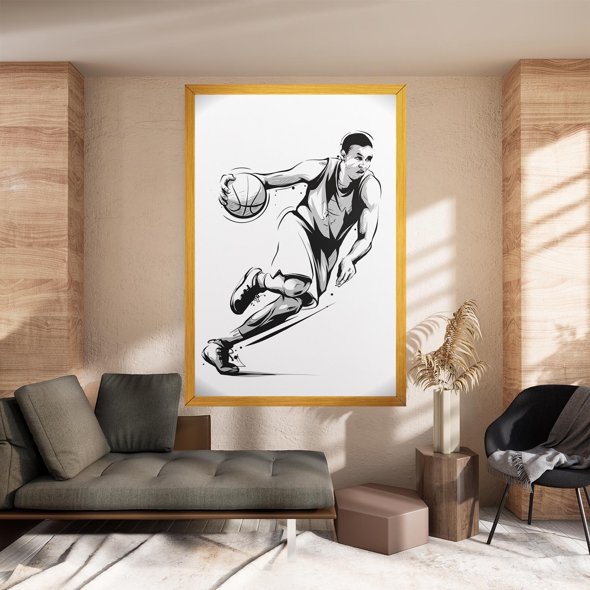 Tablou Canvas Basketball Player Line mockup 8