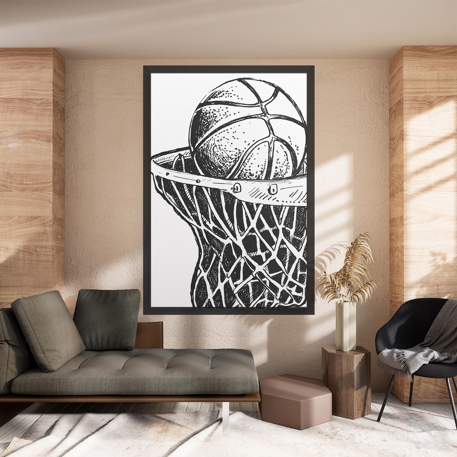 Tablou Canvas Basketball Grey Hoop mockup 8