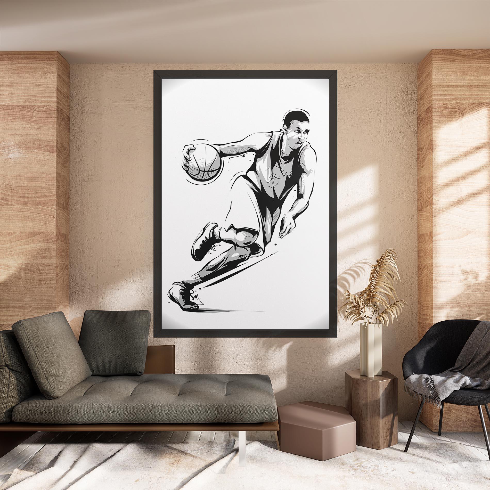 Tablou Canvas Basketball Player Line mockup 8