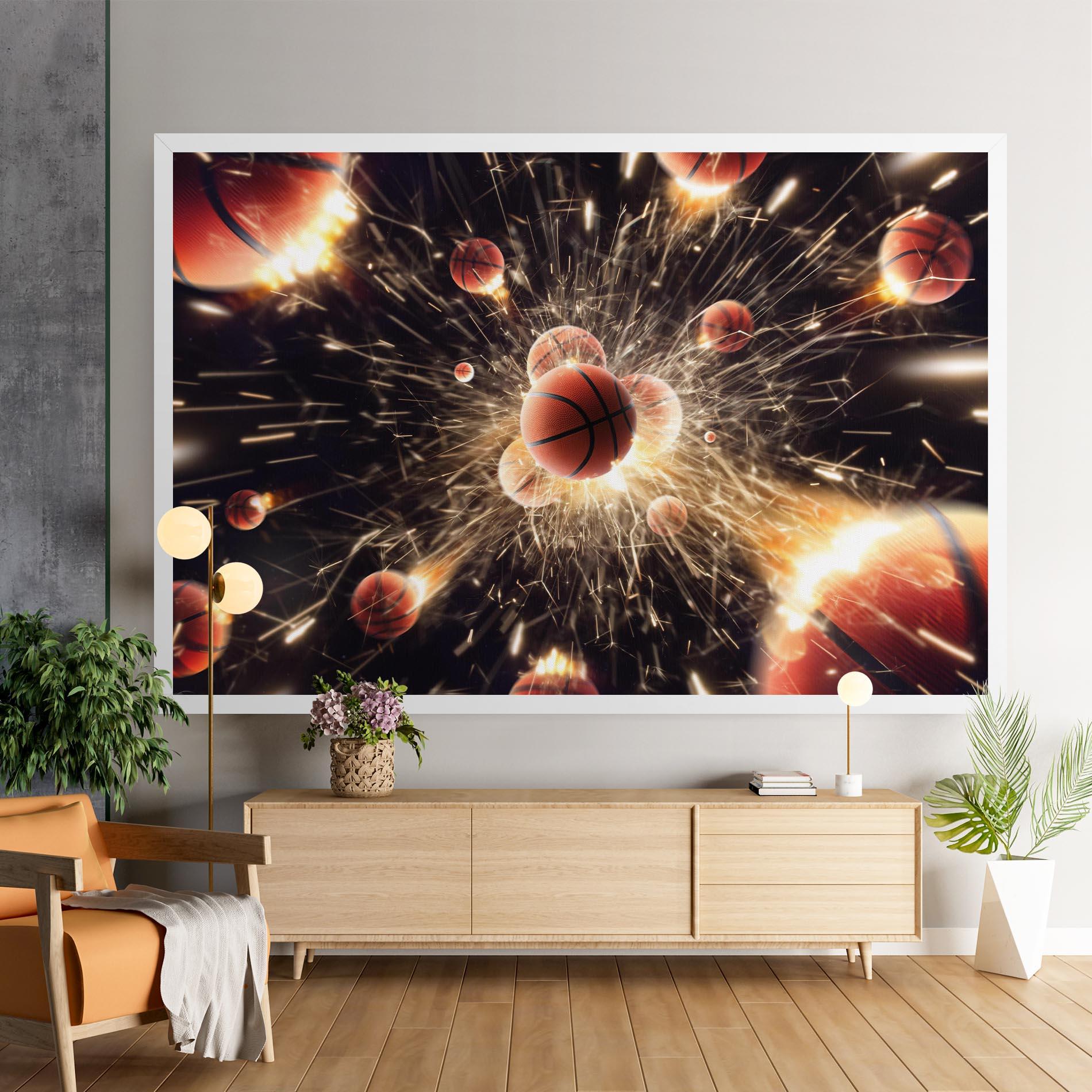 Tablou Canvas Basketball Explosion mockup 9