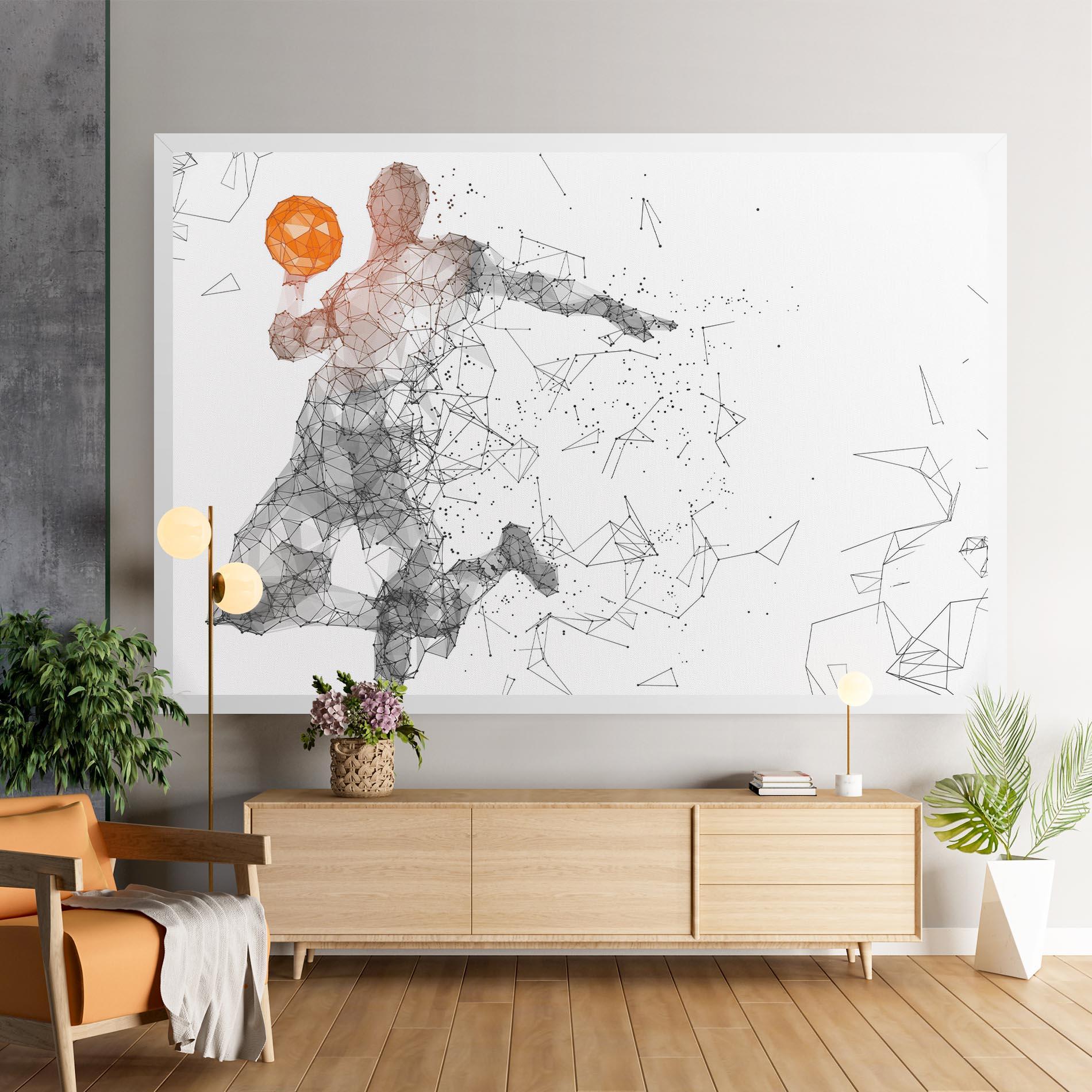 Tablou Canvas Orange Line Basket mockup 9