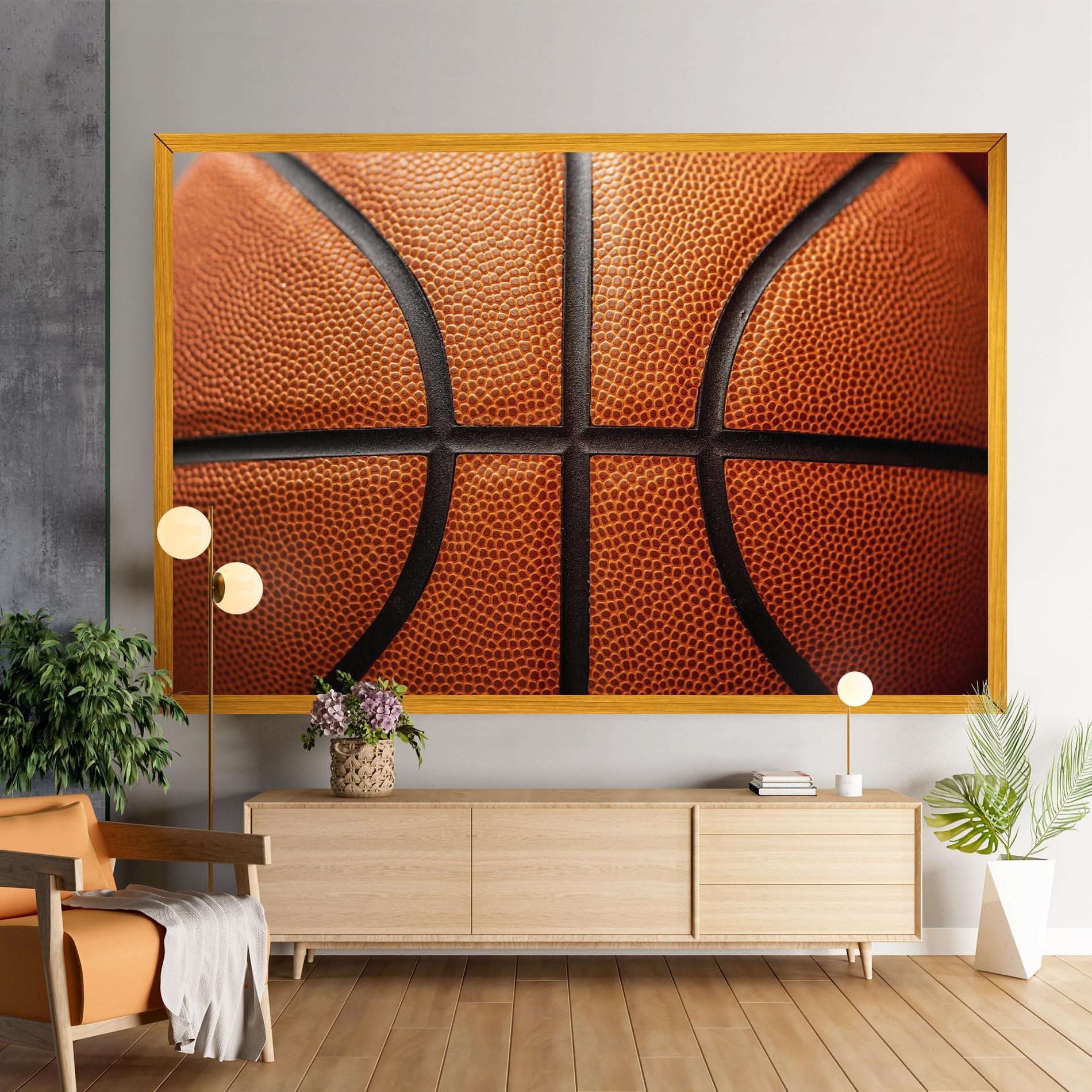 Tablou Canvas Close Up Leather Basketball mockup 9