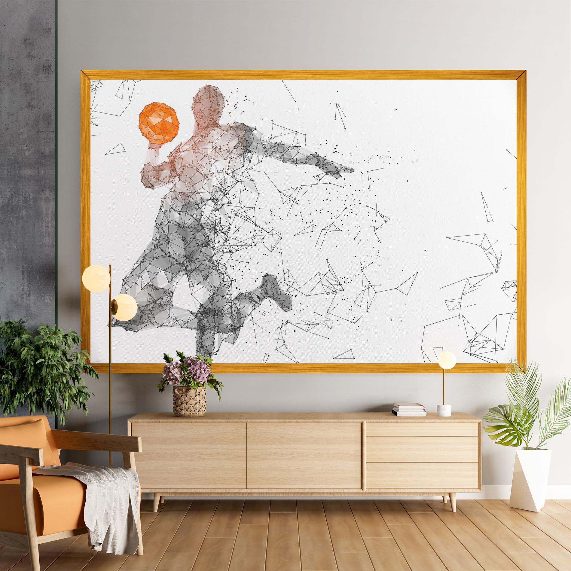 Tablou Canvas Orange Line Basket mockup 9