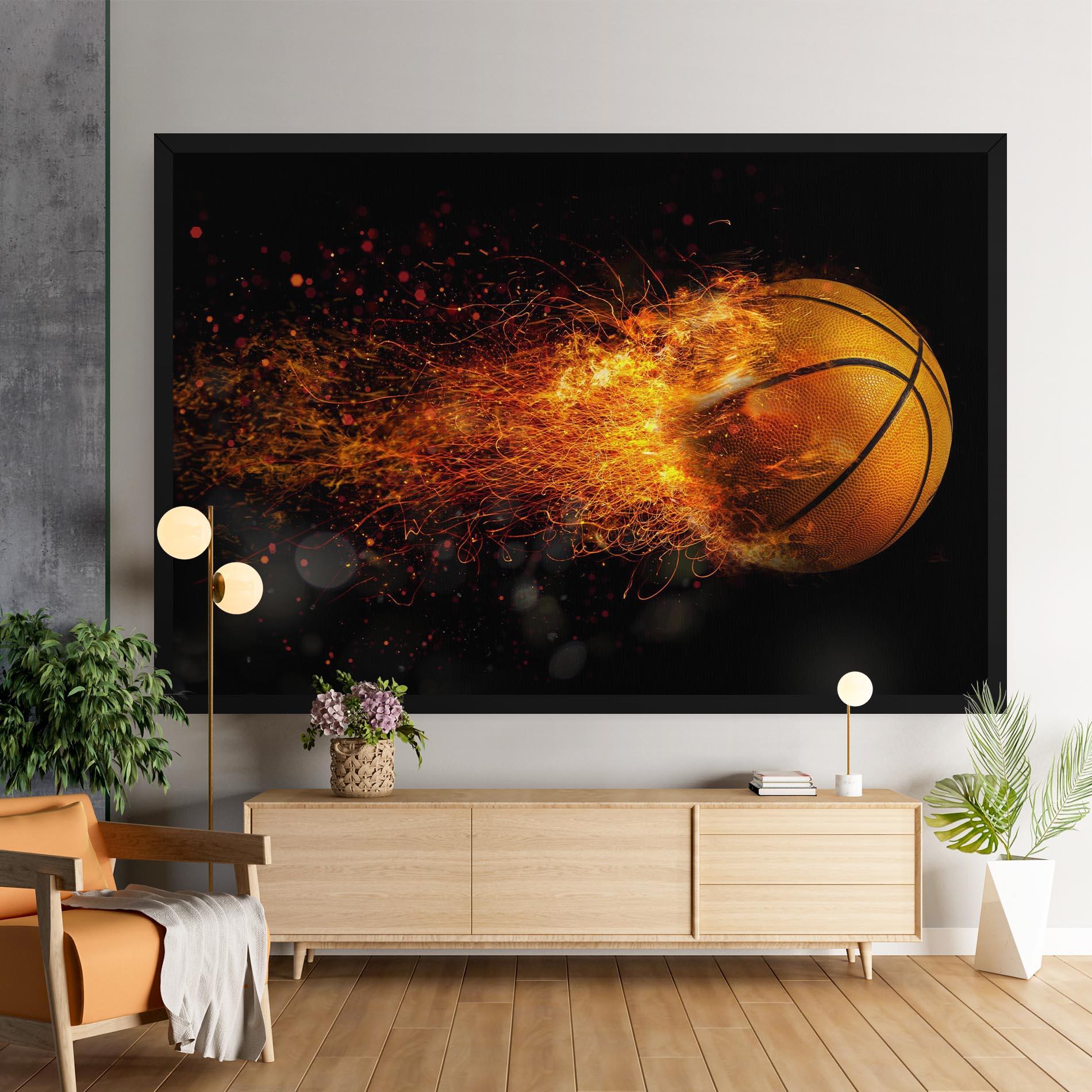 Tablou Canvas Basket Ball Flame mockup 9
