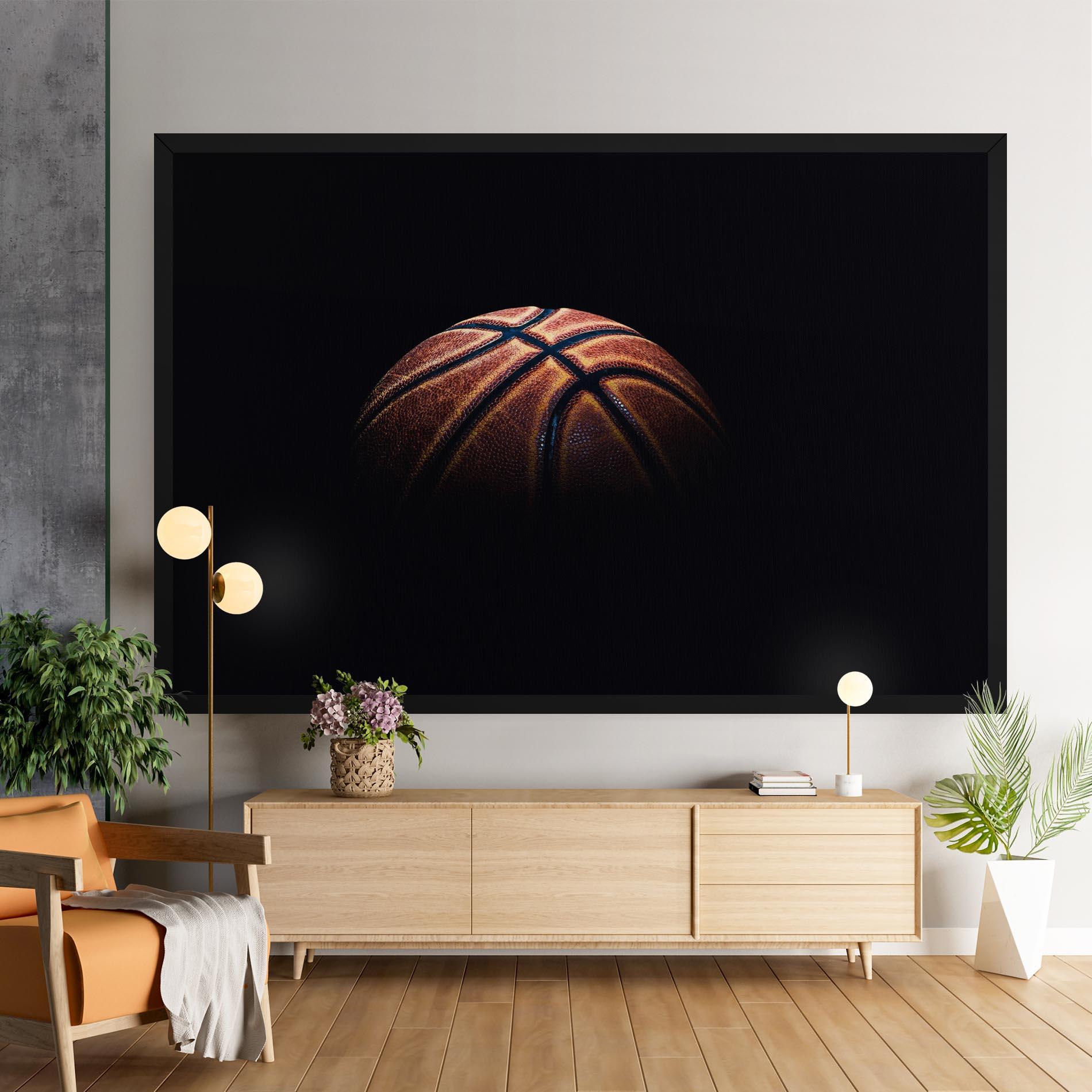 Tablou Canvas Basketball Ball In Dark mockup 9