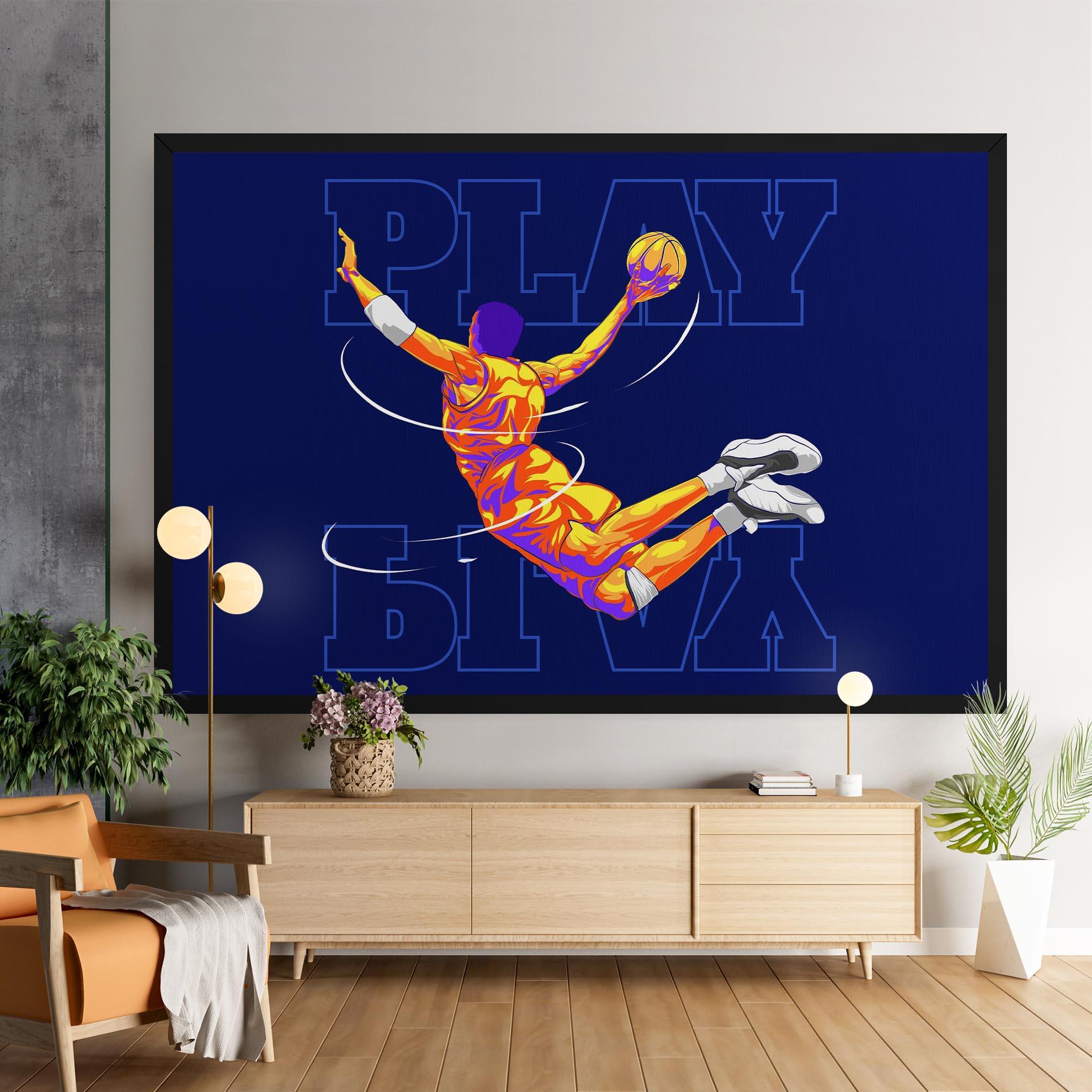 Tablou Canvas Basketball Blue mockup 9