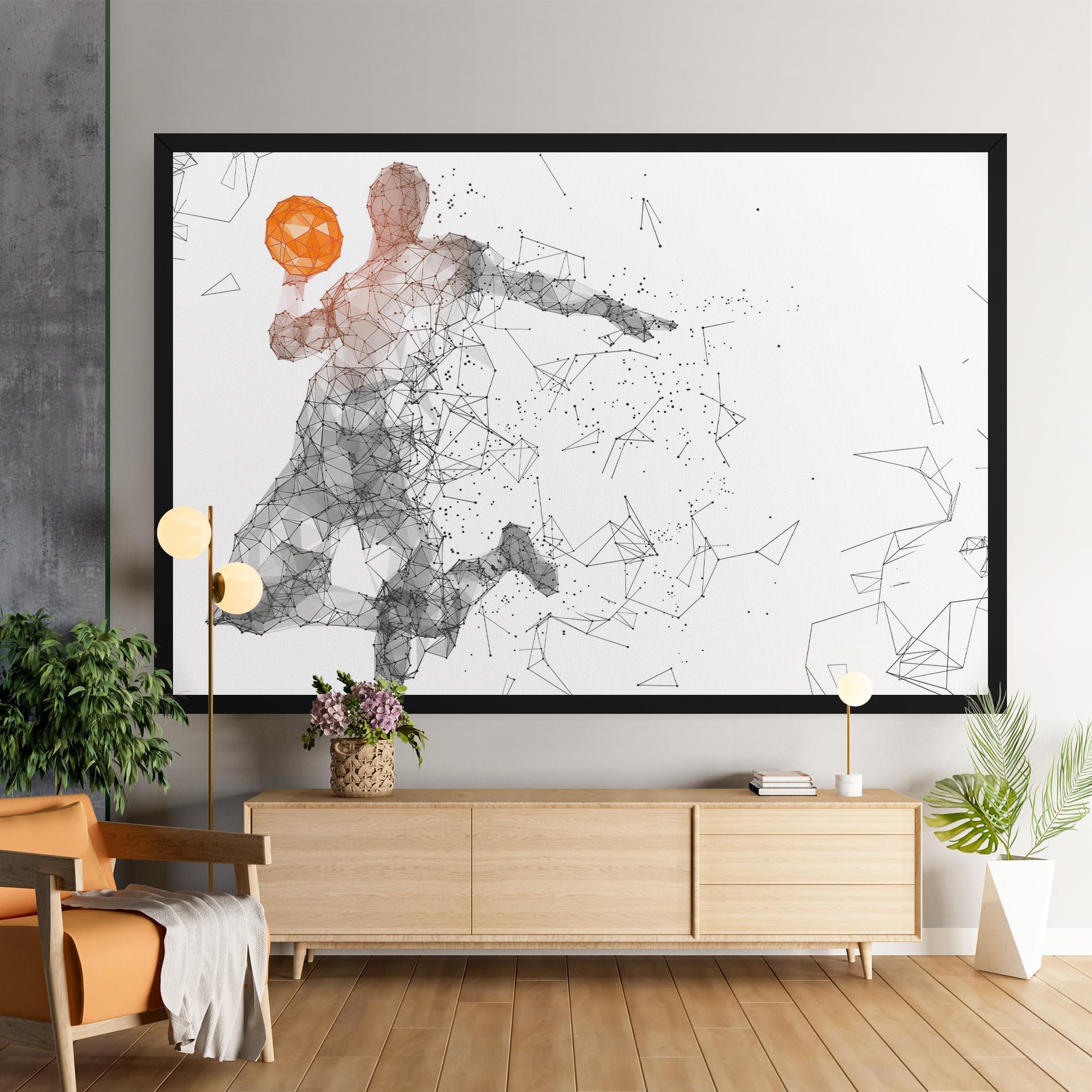 Tablou Canvas Orange Line Basket mockup 9