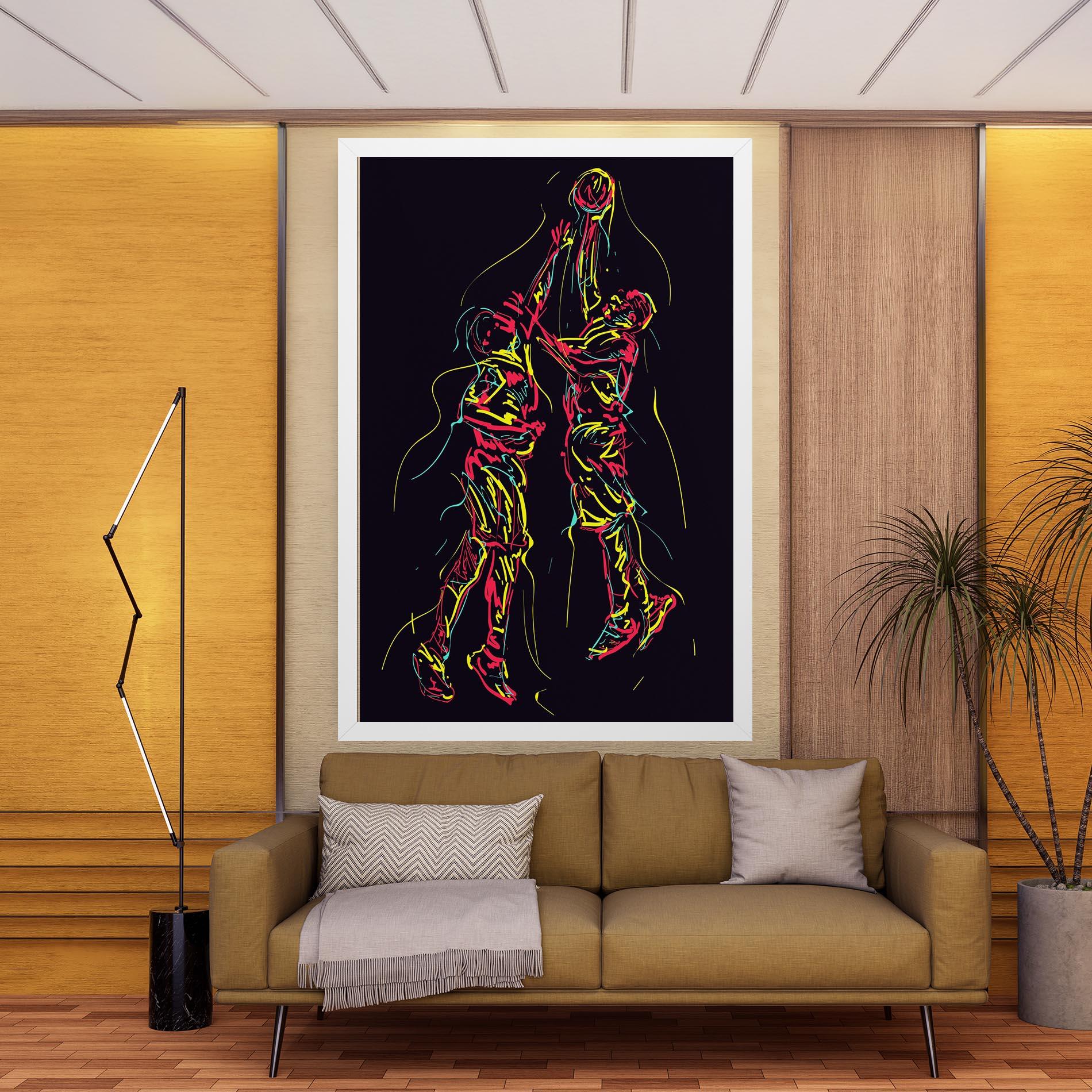 Tablou Canvas Basket Line Jump mockup 9