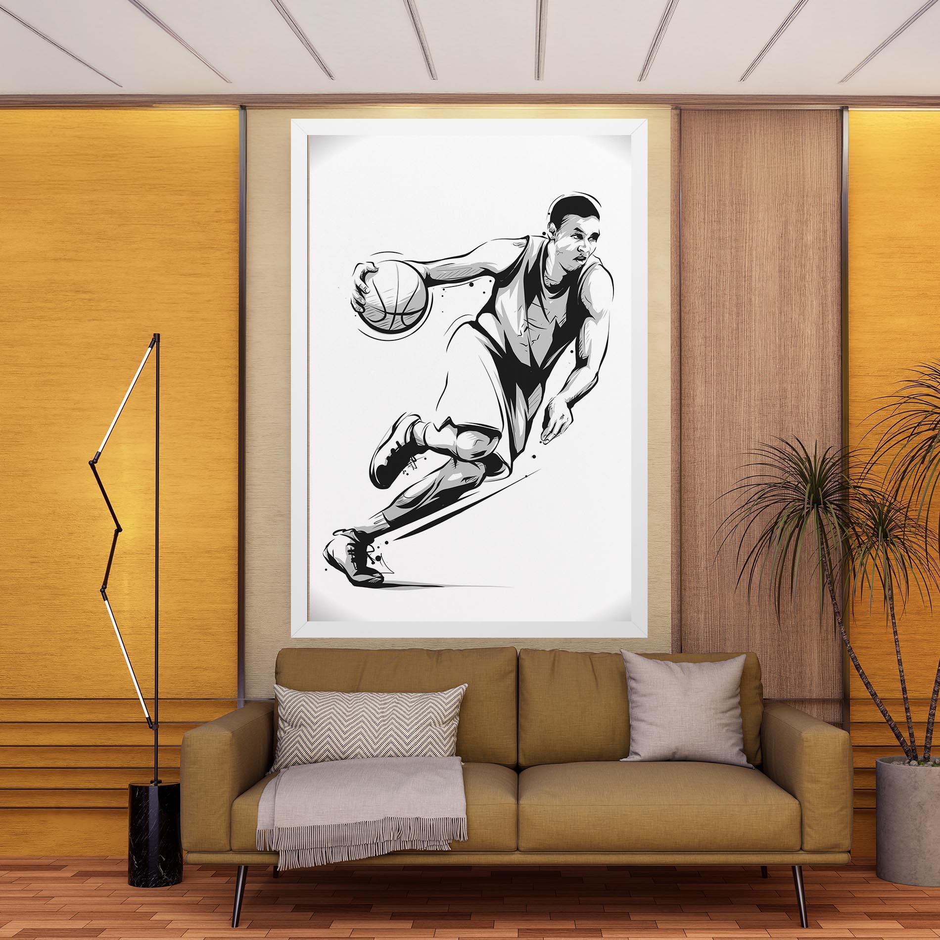 Tablou Canvas Basketball Player Line mockup 9