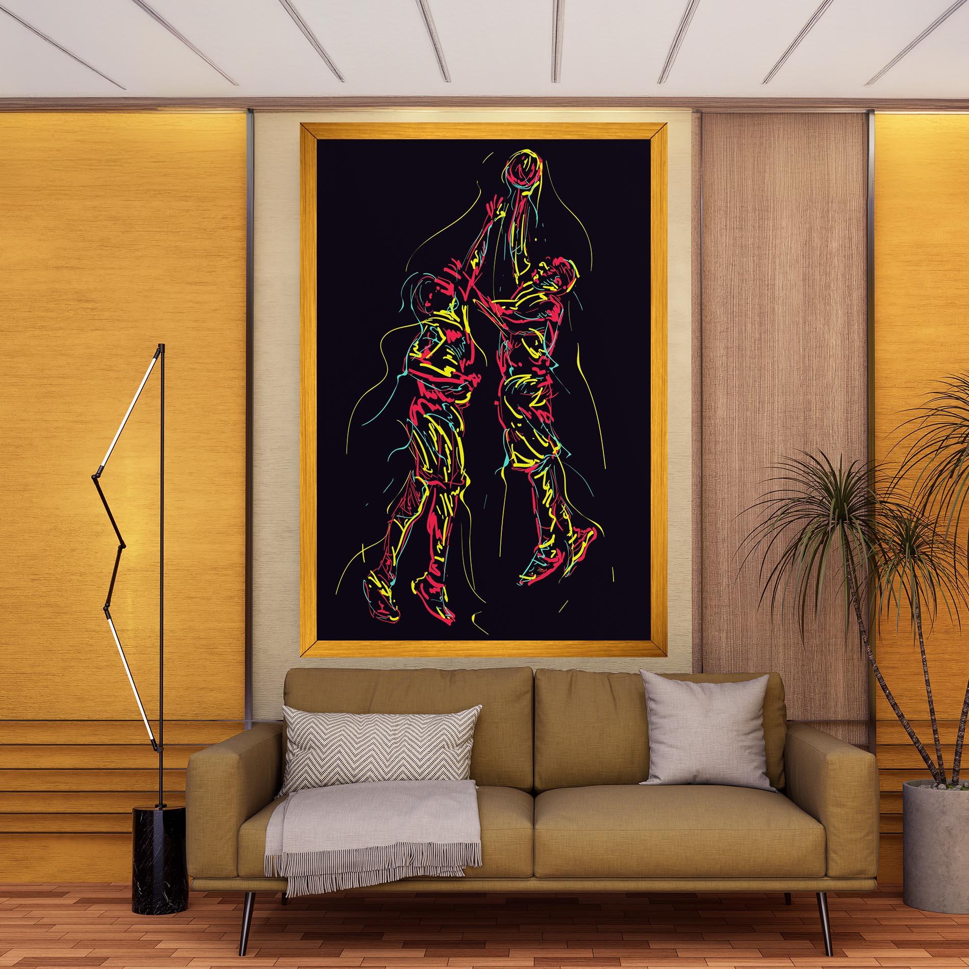 Tablou Canvas Basket Line Jump mockup 9