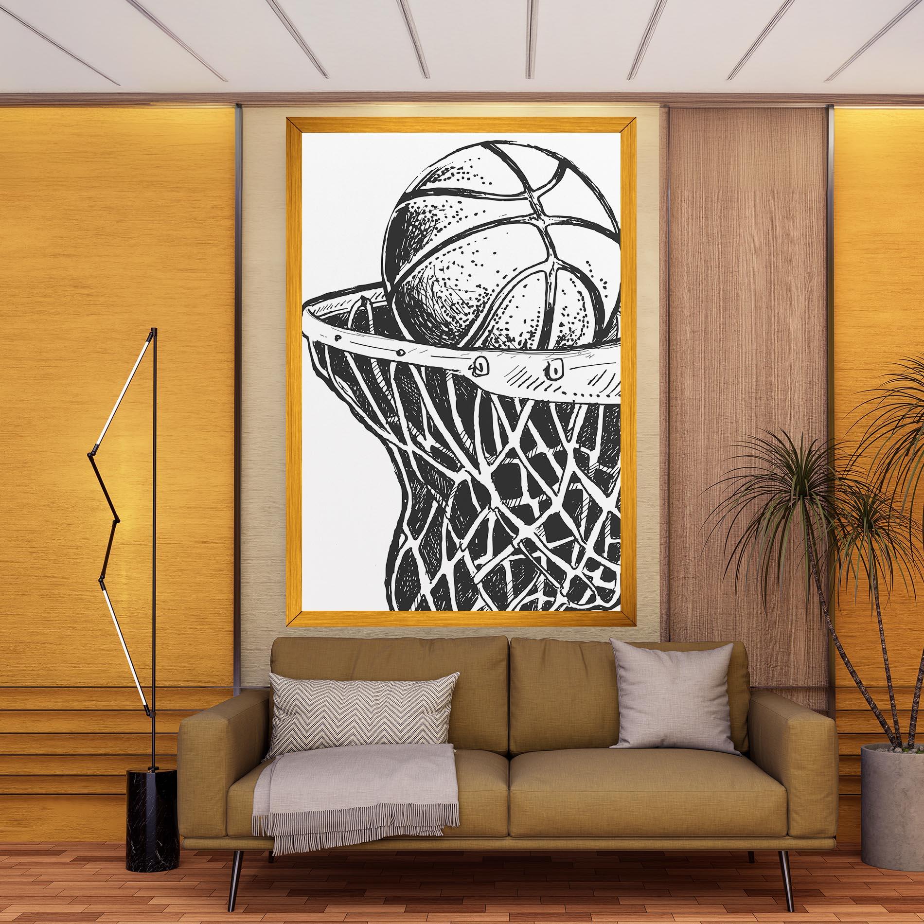 Tablou Canvas Basketball Grey Hoop mockup 9