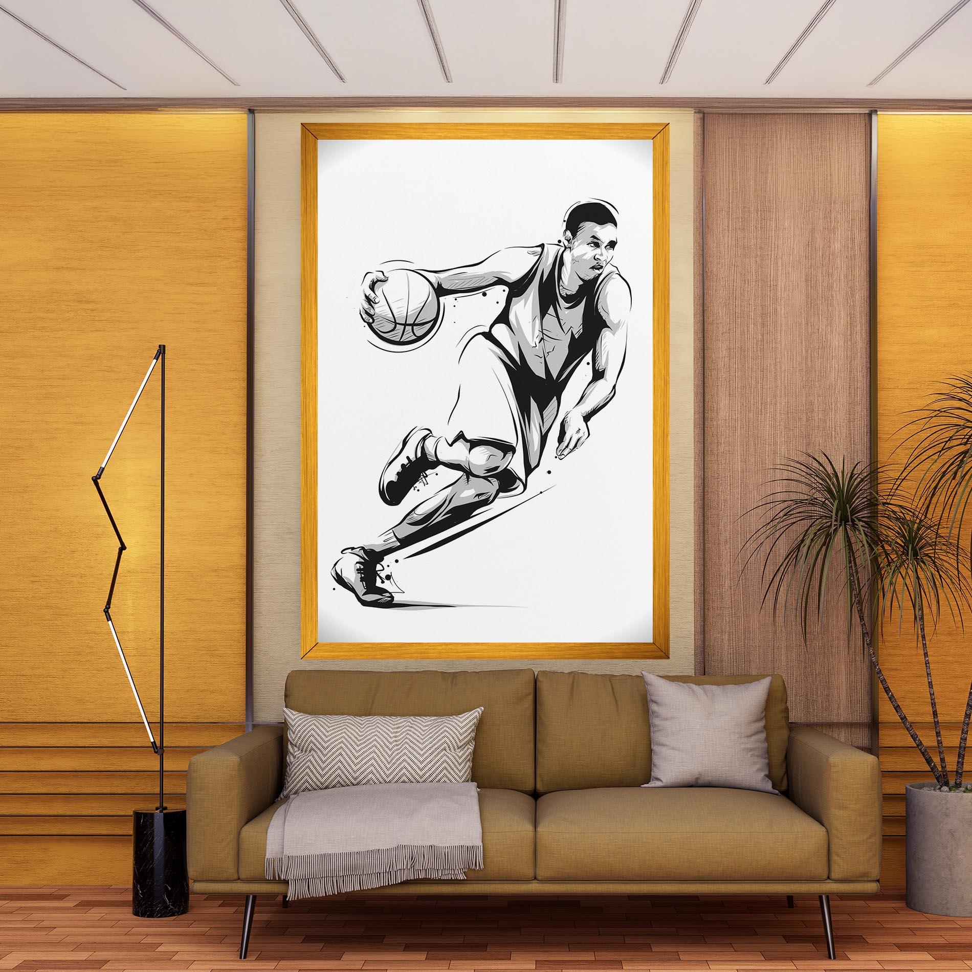 Tablou Canvas Basketball Player Line mockup 9