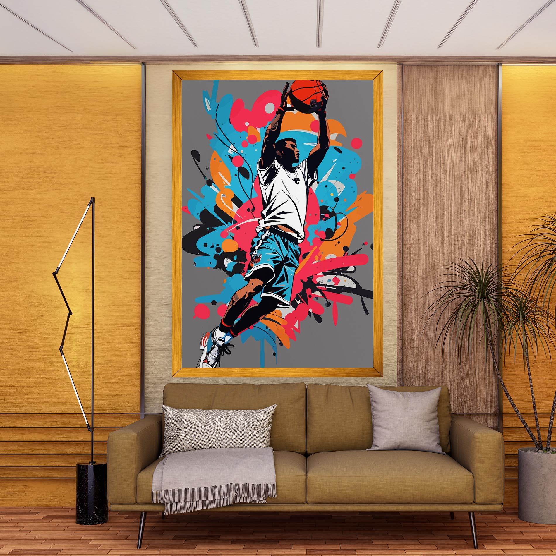 Tablou Canvas Blue Red Basket mockup 9