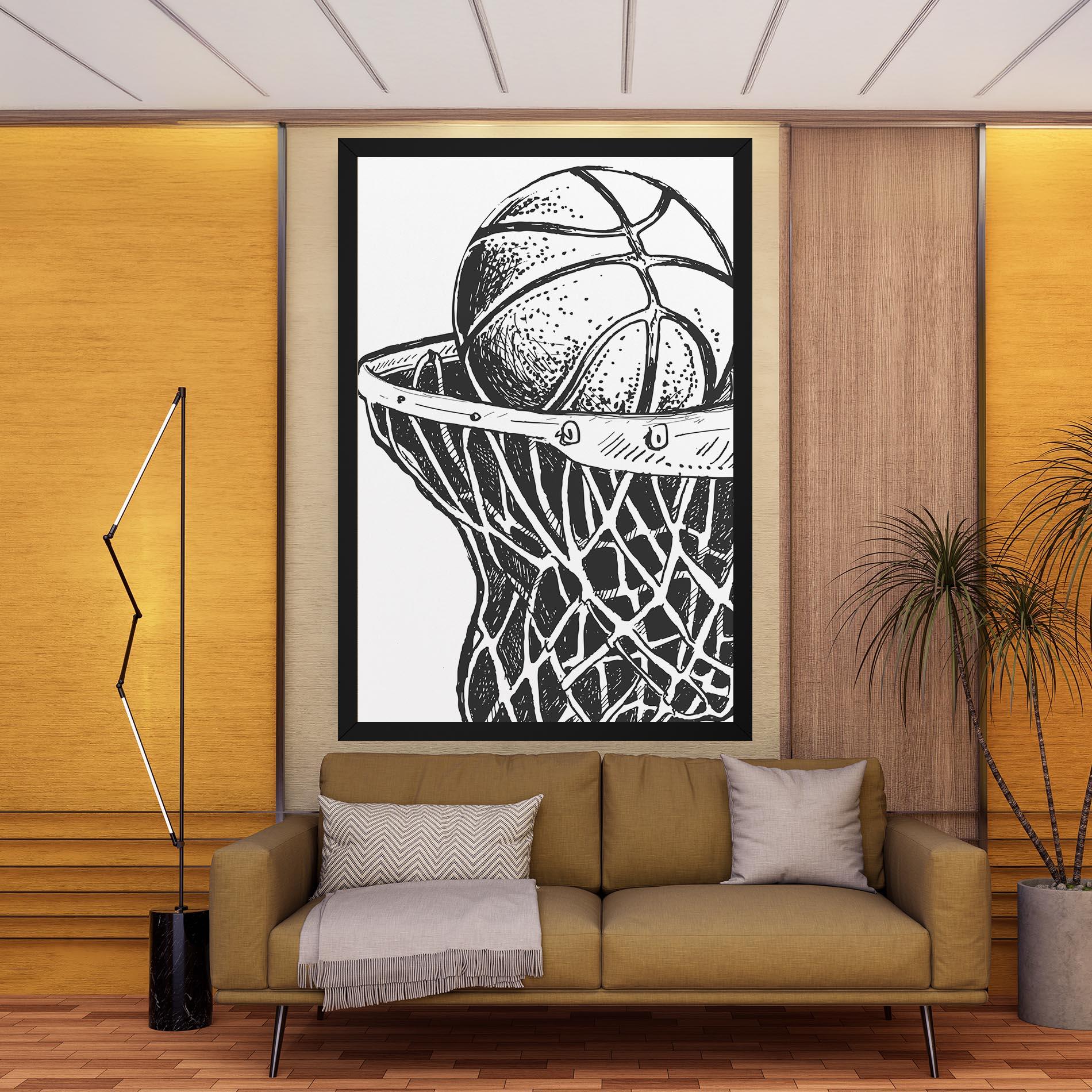 Tablou Canvas Basketball Grey Hoop mockup 9