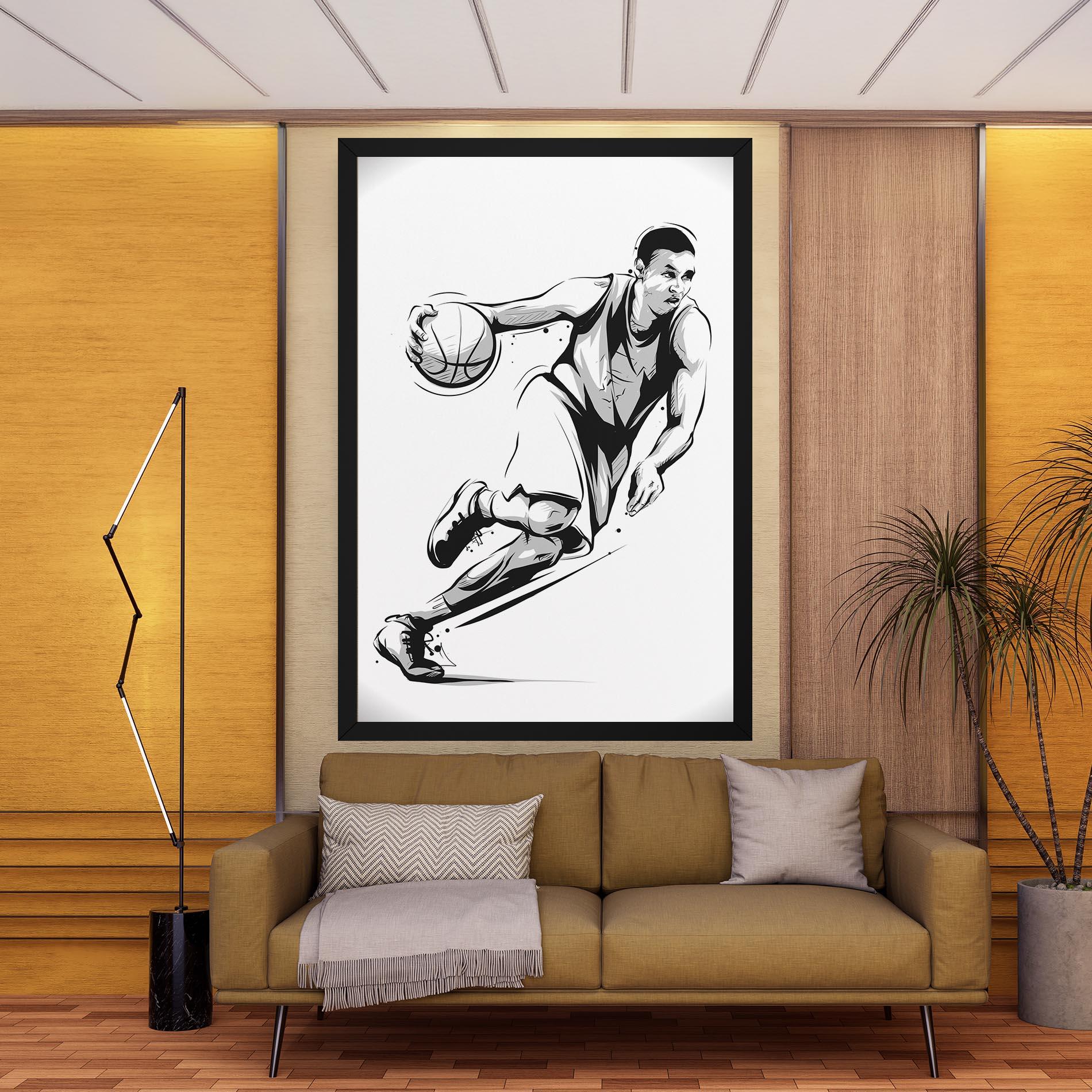 Tablou Canvas Basketball Player Line mockup 9