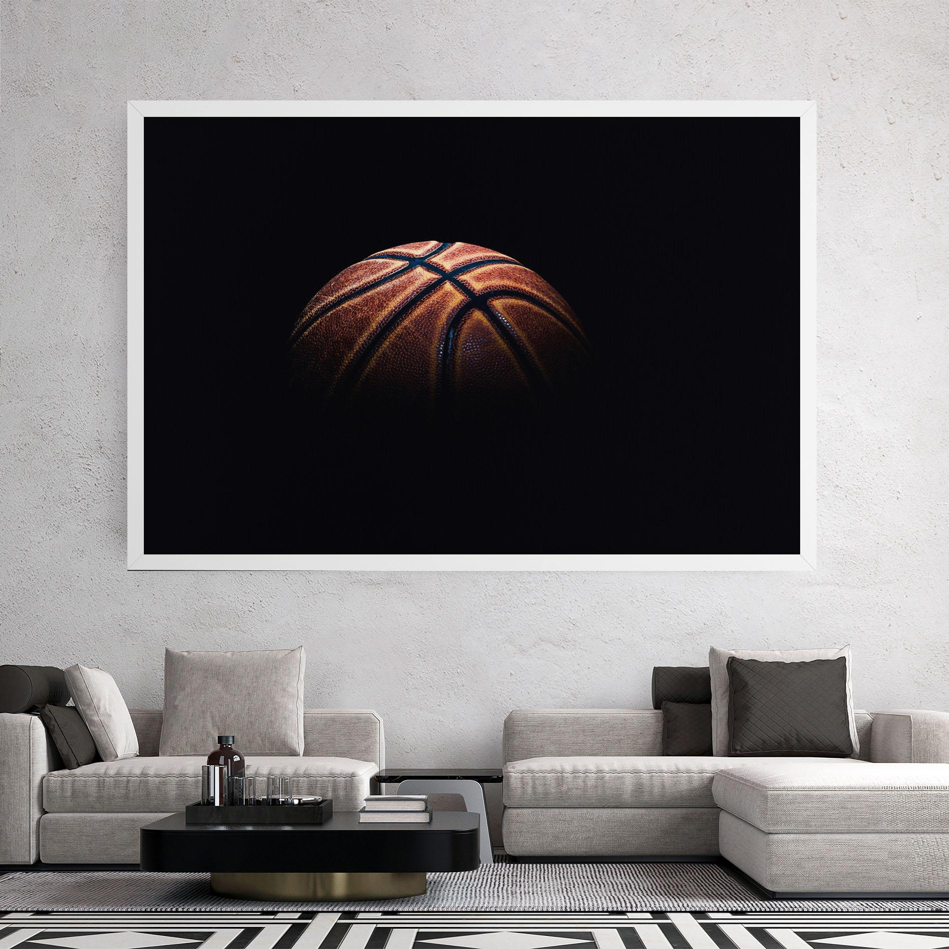 Tablou Canvas Basketball Ball In Dark mockup 2