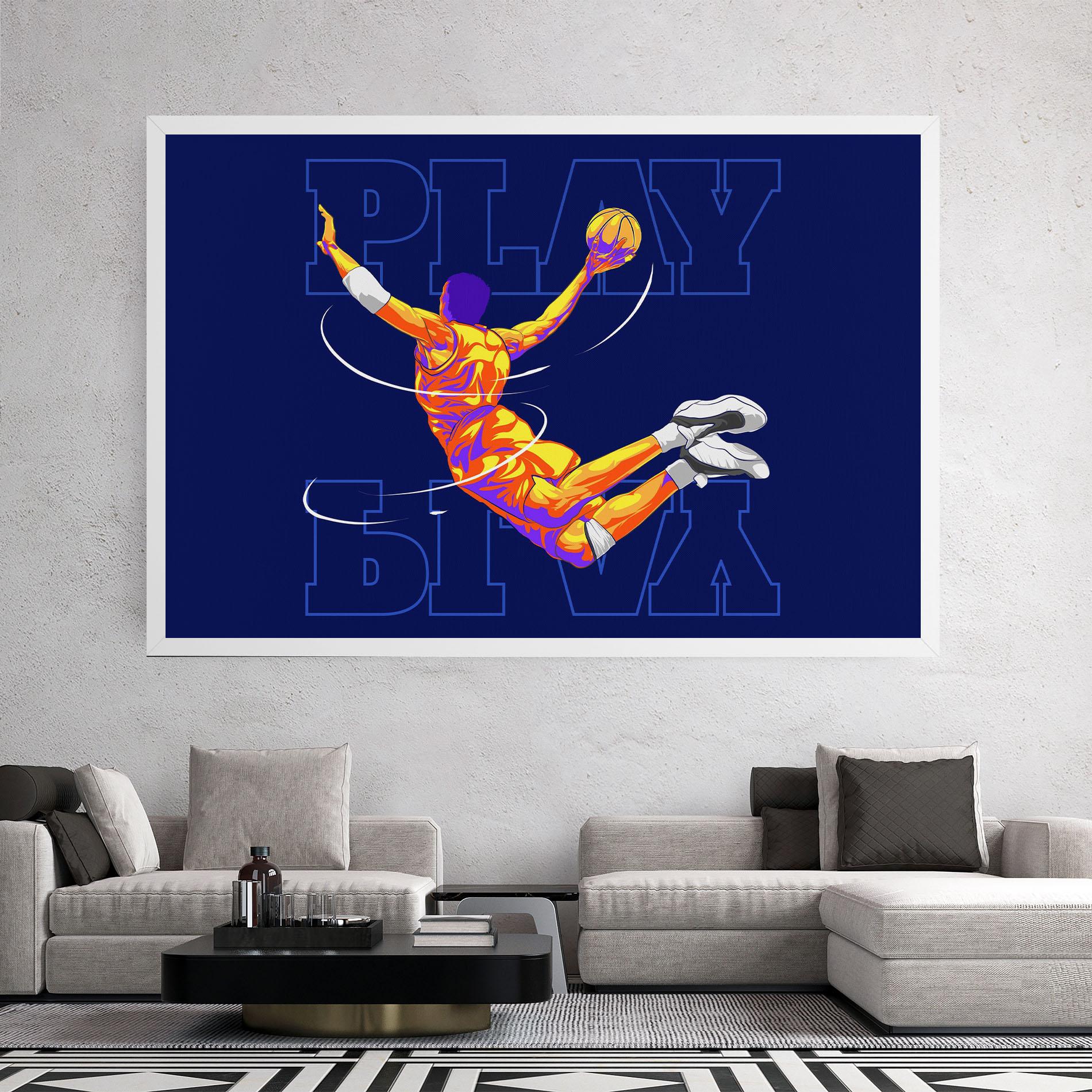 Tablou Canvas Basketball Blue mockup 2