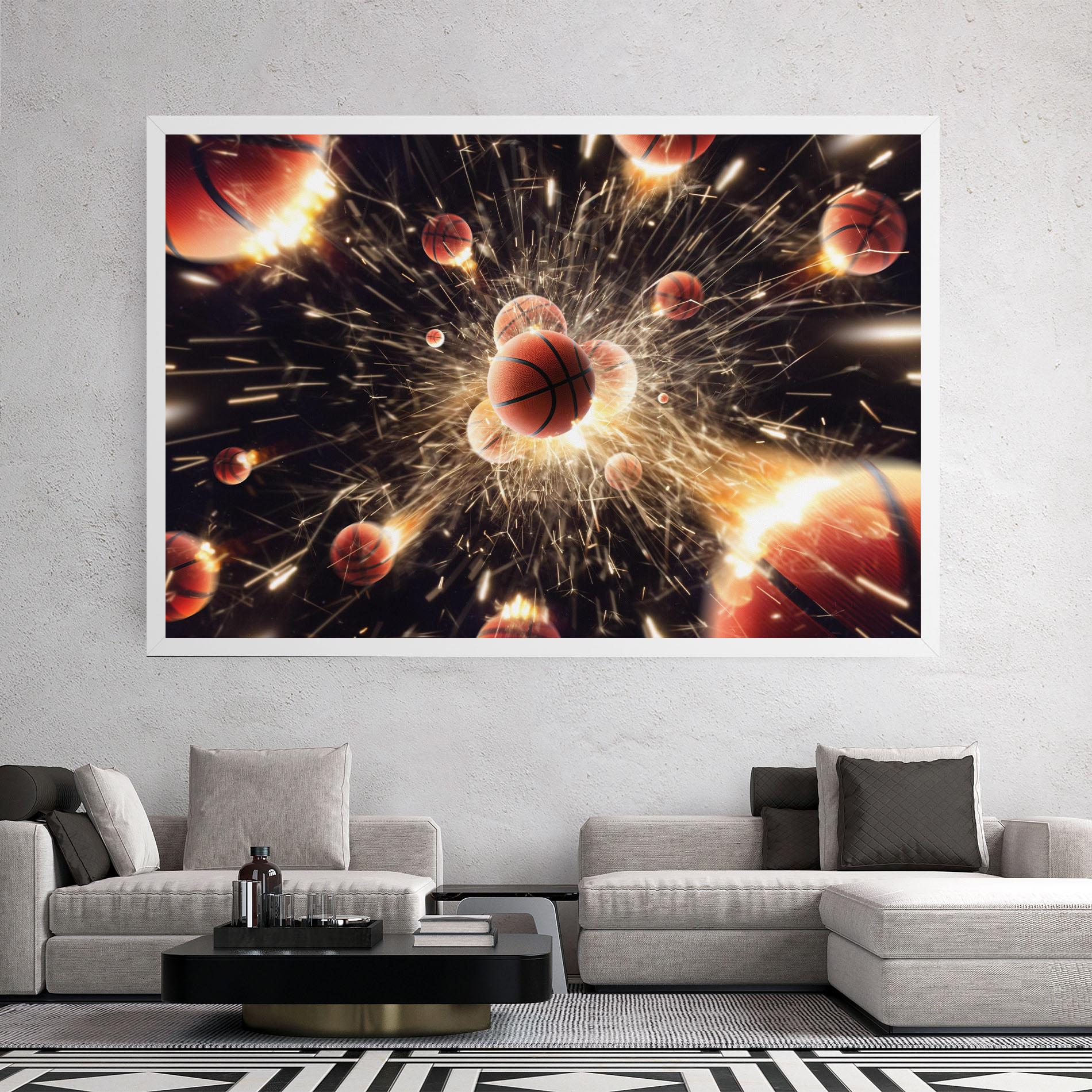 Tablou Canvas Basketball Explosion mockup 2